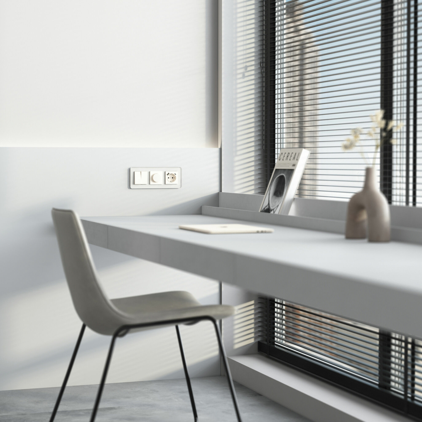 Изображение товара Розетка с заземлением, шторками и USB тип A+C (айвори матовый) W1171762 Werkel