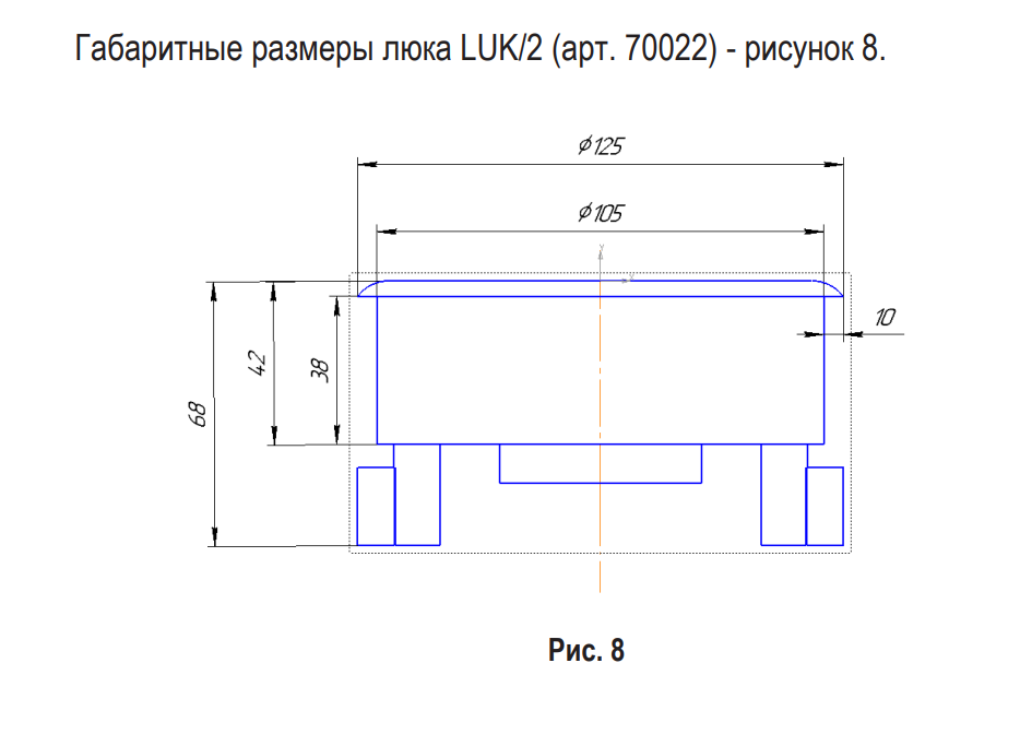 Изображение товара 70022 LUK/2 Люк в пол на 2 поста (45х45мм) с суппортом, (пластик) Ecoplast (Экопласт)