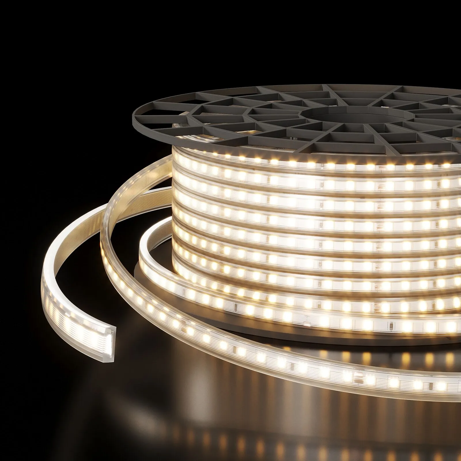 Изображение товара Лента светодиодная 220V 18W 180Led 2835 двухрядная IP65 дневной белый, 50 м Elektrostandard