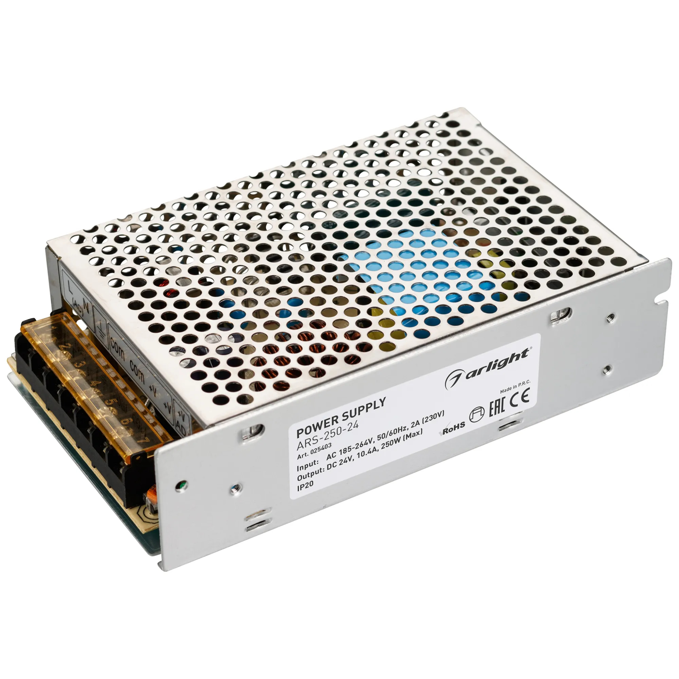 Изображение товара Блок питания ARS-250-24 (24V, 10.4A, 250W) (Arlight, IP20 Сетка, 2 года) 025403