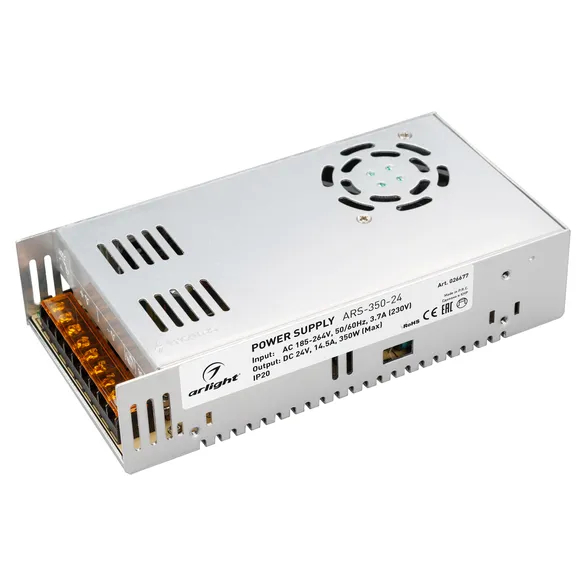 Изображение товара Блок питания ARS-350-24 (24V, 14.5A, 350W) (Arlight, IP20 Сетка, 2 года) 026677
