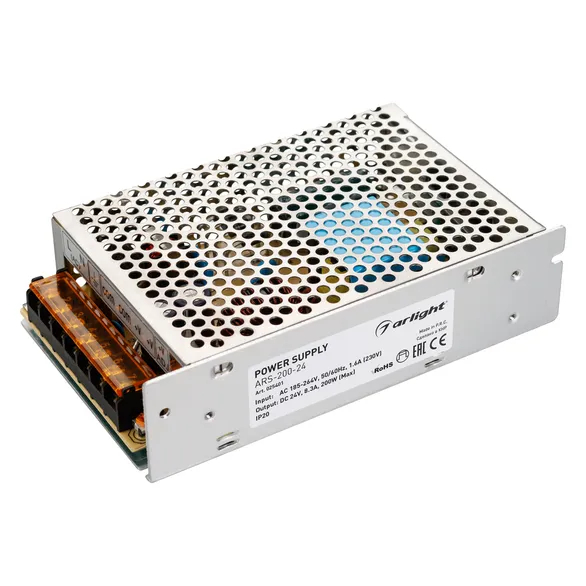Изображение товара Блок питания ARS-200-24 (24V, 8.3A, 200W) (Arlight, IP20 Сетка, 2 года) 025401