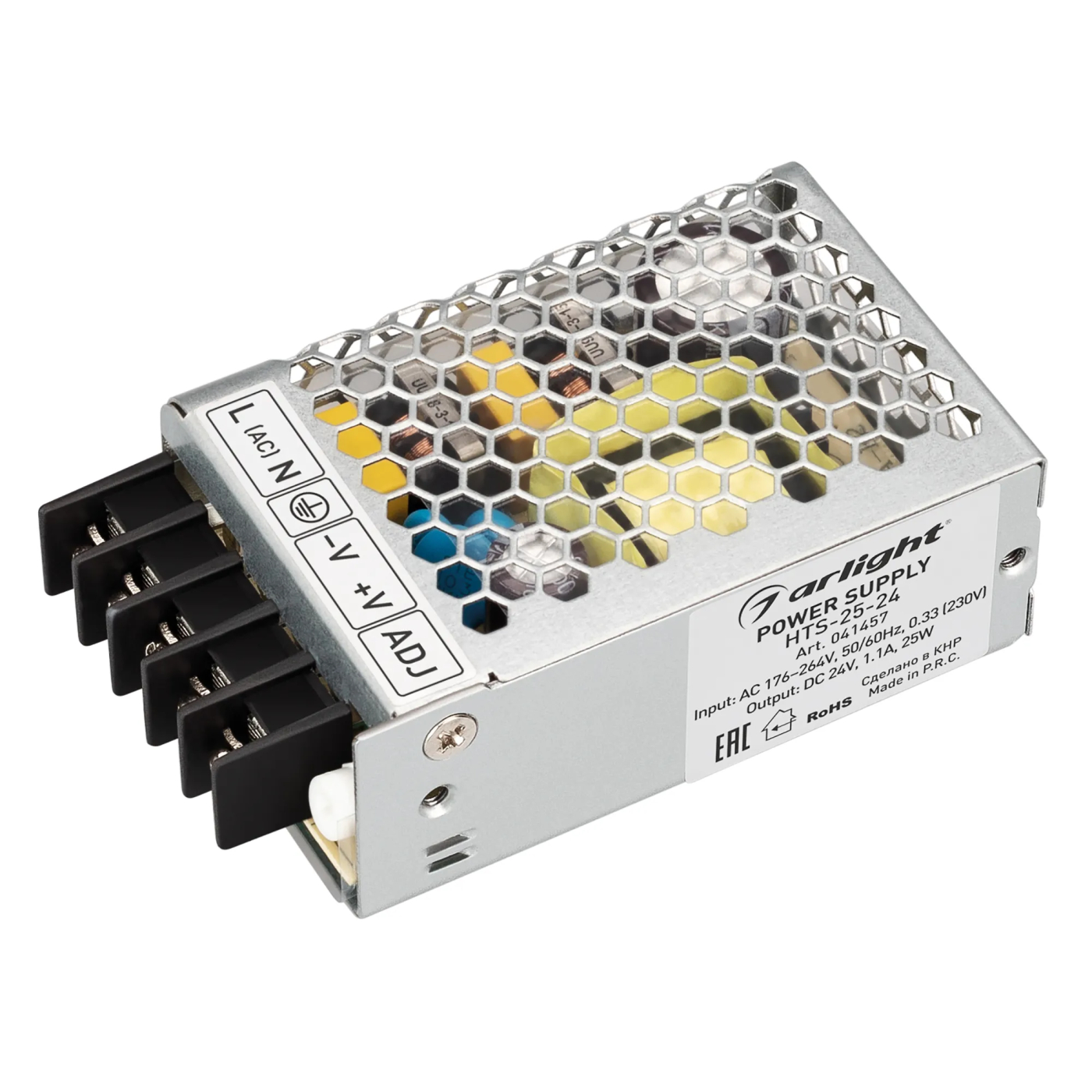 Изображение товара Блок питания HTS-25-24 (24V, 1.1A, 25W) (Arlight, IP20 Сетка, 3 года) 041457
