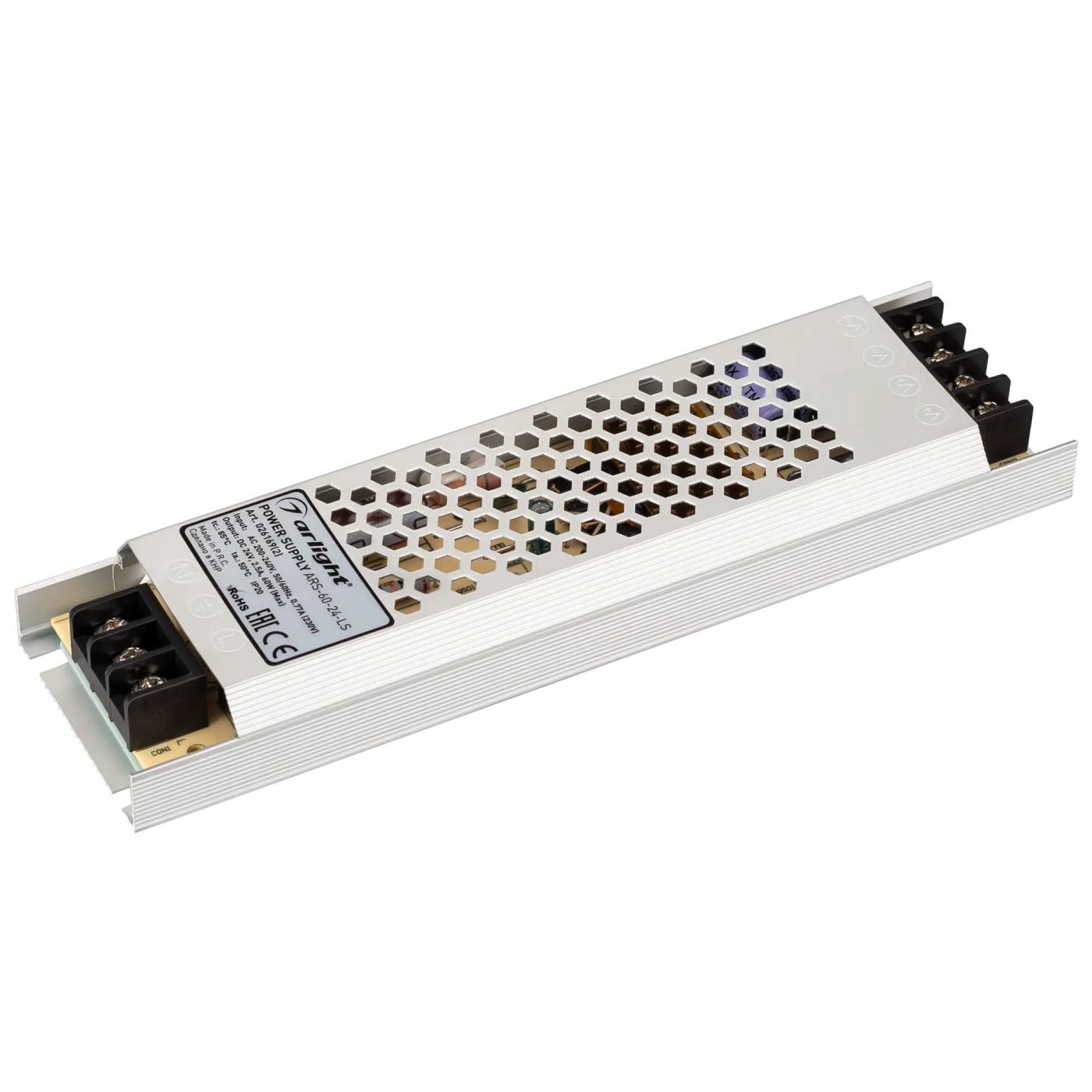 Изображение товара Блок питания ARS-60-24-LS (24V, 2.5A, 60W) (Arlight, IP20 Сетка, 2 года) 026169(2)