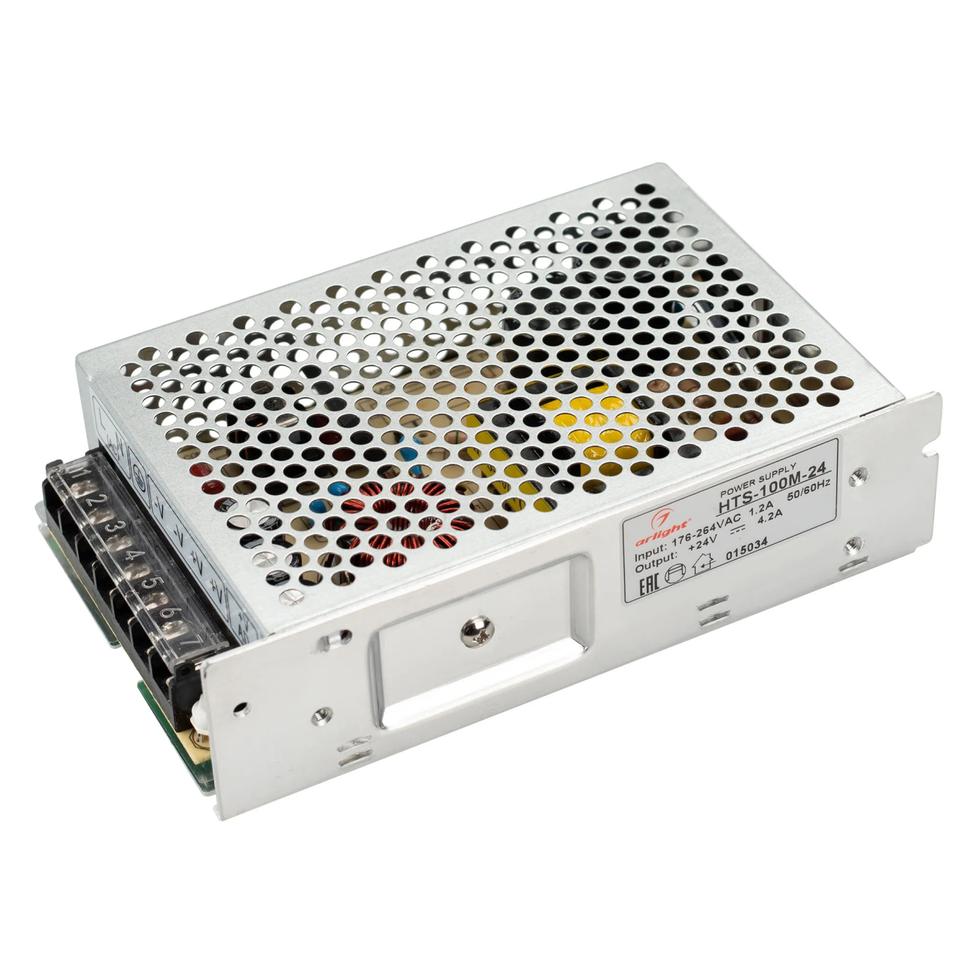 Изображение товара Блок питания HTS-100M-24 (24V, 4.2A, 100W) (Arlight, IP20 Сетка, 3 года) 015034