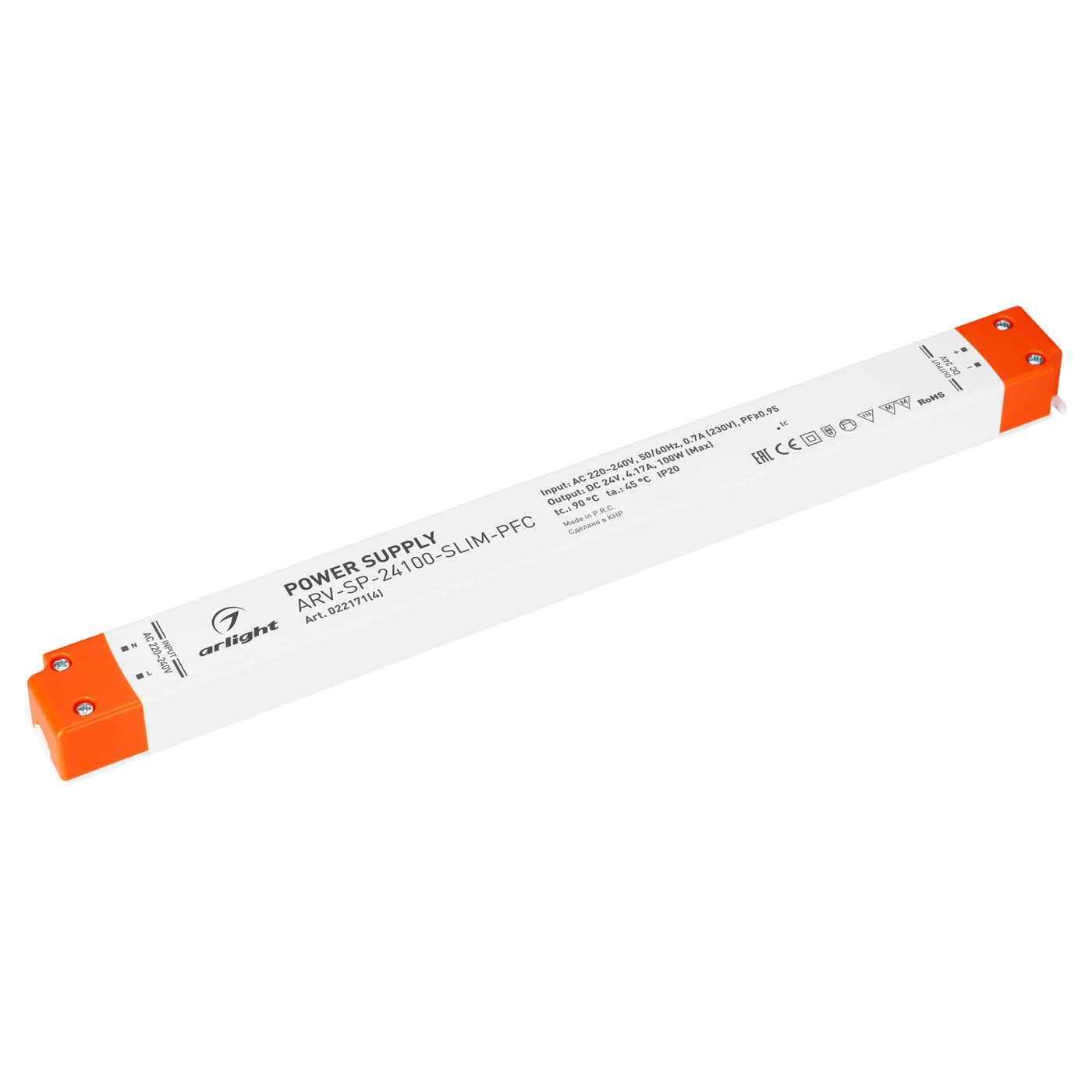 Изображение товара Блок питания ARV-SP-24100-SLIM-PFC (24V, 4.17A, 100W) (Arlight, IP20 Пластик, 5 лет) 022171(4)