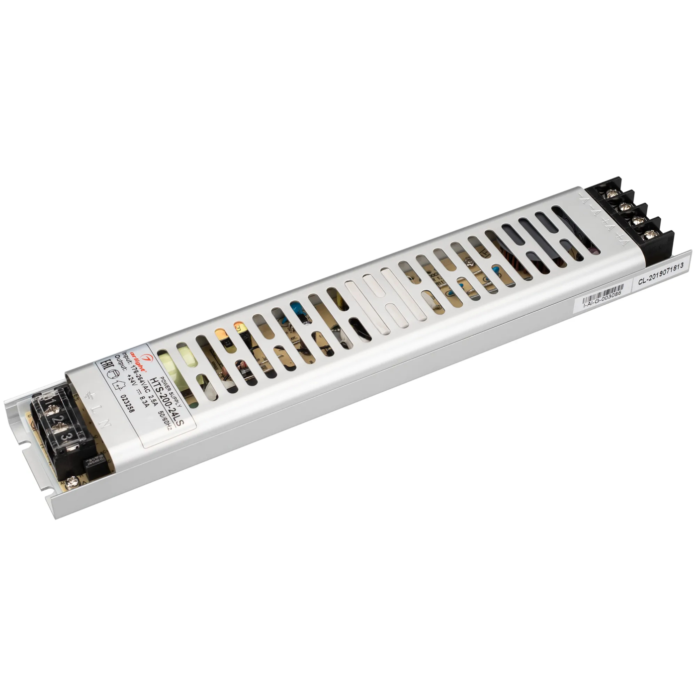 Изображение товара Блок питания HTS-200-24-LS (24V, 8.3A, 200W) (Arlight, IP20 Сетка, 3 года) 023258