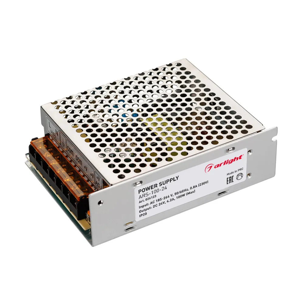 Изображение товара Блок питания ARS-100-24 (24V, 4.2A, 100W) (Arlight, IP20 Сетка, 2 года) 026123