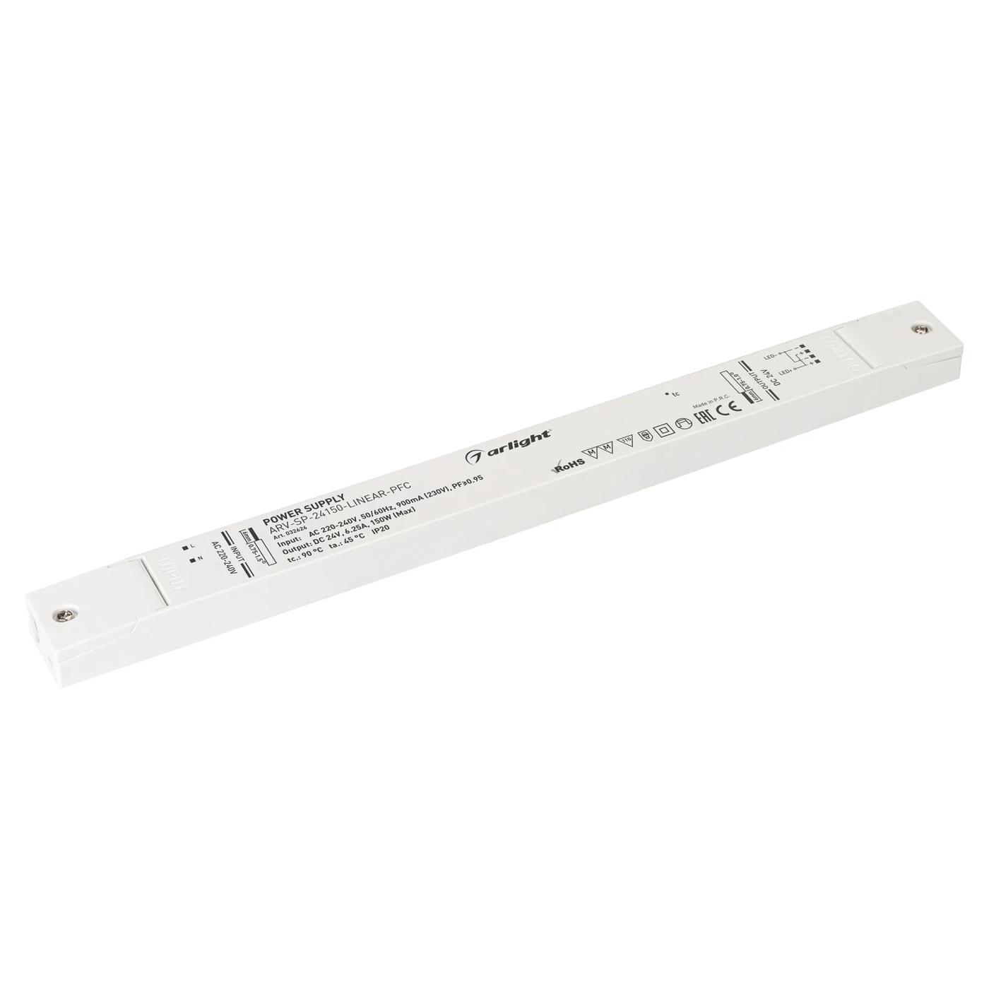 Изображение товара Блок питания ARV-SP-24150-LINEAR-PFC (24V, 6.25A, 150W) (Arlight, IP20 Пластик, 5 лет) 032626