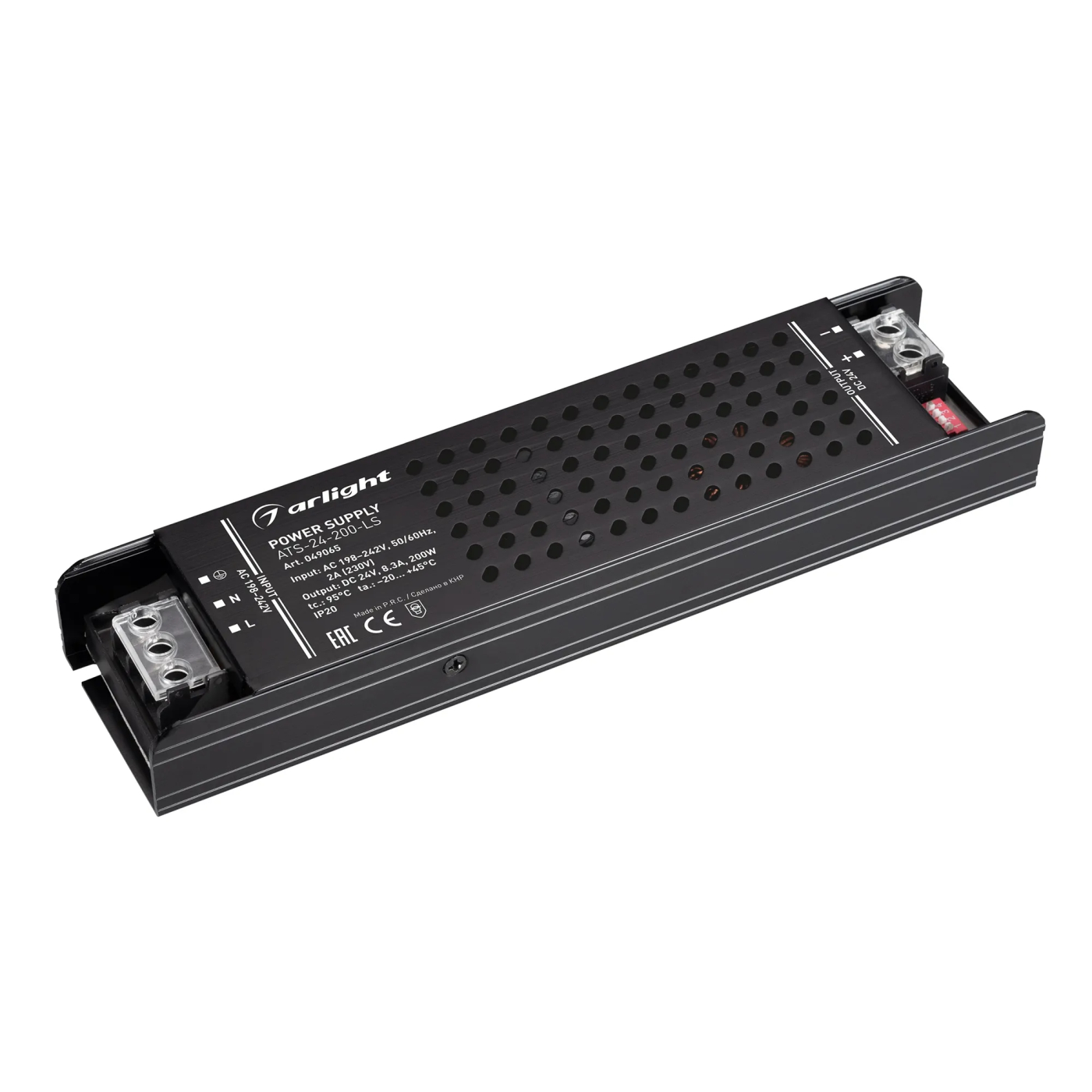 Изображение товара Блок питания ATS-24-200-LS (24V, 8.3A, 200W) (Arlight, IP20 Сетка, 5 лет) 049065