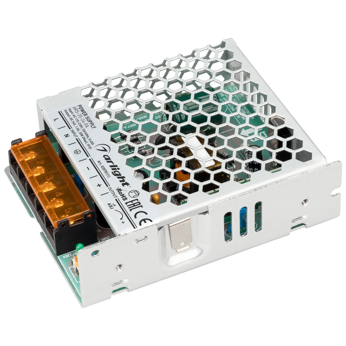 Изображение товара Блок питания ARS-35-24-FA (24V, 1.5A, 35W) (Arlight, IP20 Сетка, 3 года) 028781(1)