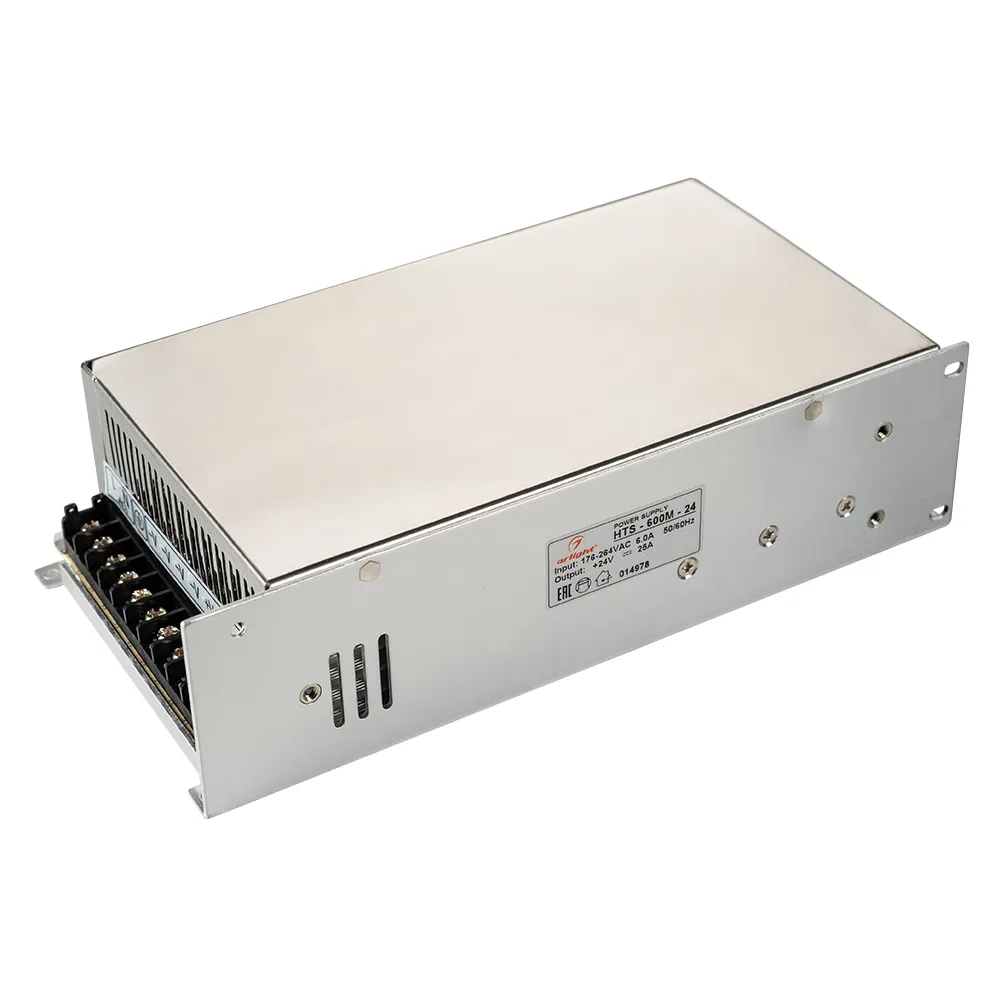 Изображение товара Блок питания HTS-600M-24 (24V, 25A, 600W) (Arlight, IP20 Сетка, 3 года) 014978