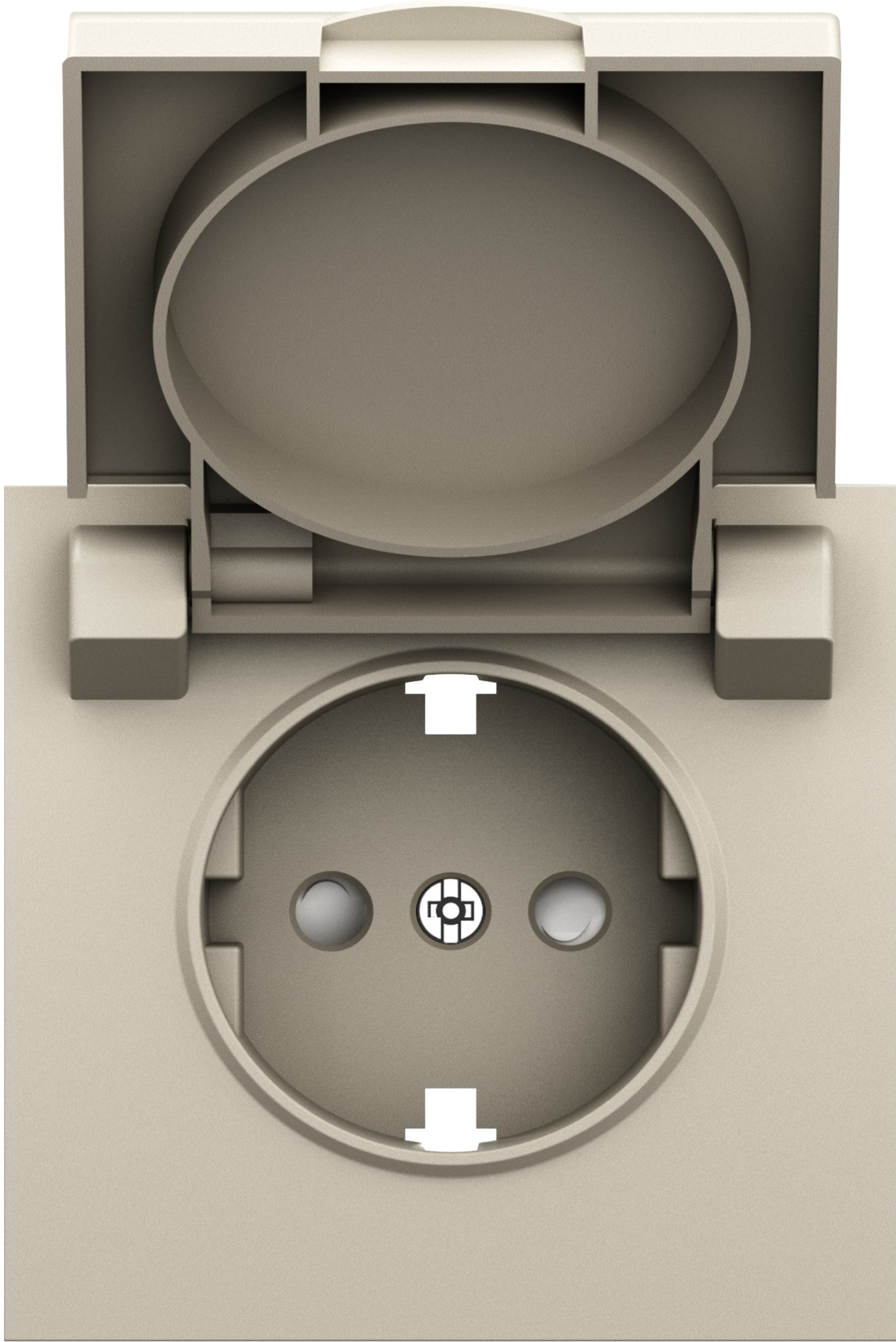 Изображение товара Накладка для розетки Schuko с заземлением, с крышкой, 16A 250 В~, слоновая кость, S08 Podium Donel, DS45455