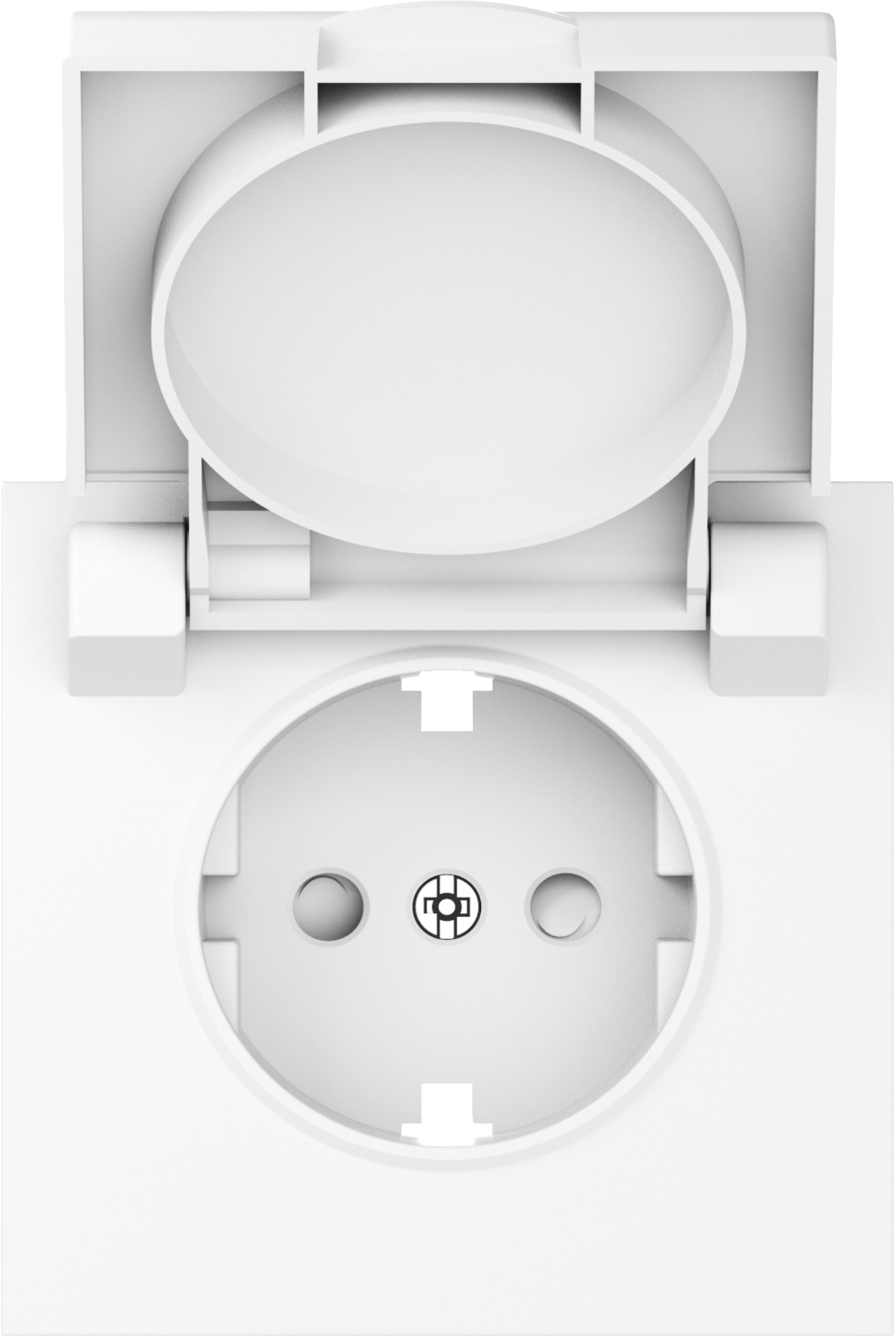 Изображение товара Накладка для розетки Schuko с заземлением, с крышкой, 16A 250 В~, глянцевый белый, S08 Podium Donel, DS45403