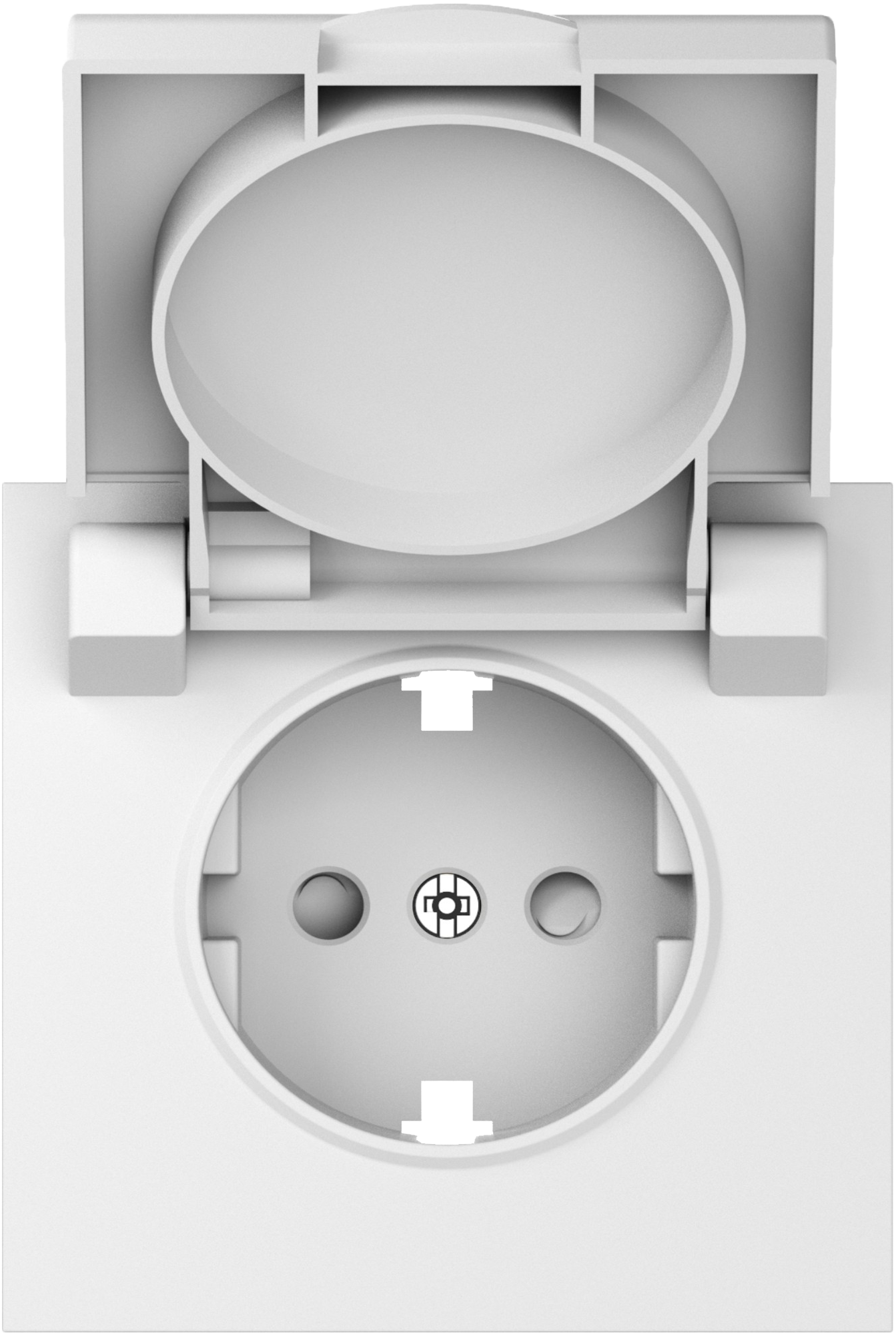 Изображение товара Накладка для розетки Schuko с заземлением, с крышкой, 16A 250 В~, матовый белый, S08 Podium Donel, DS45433