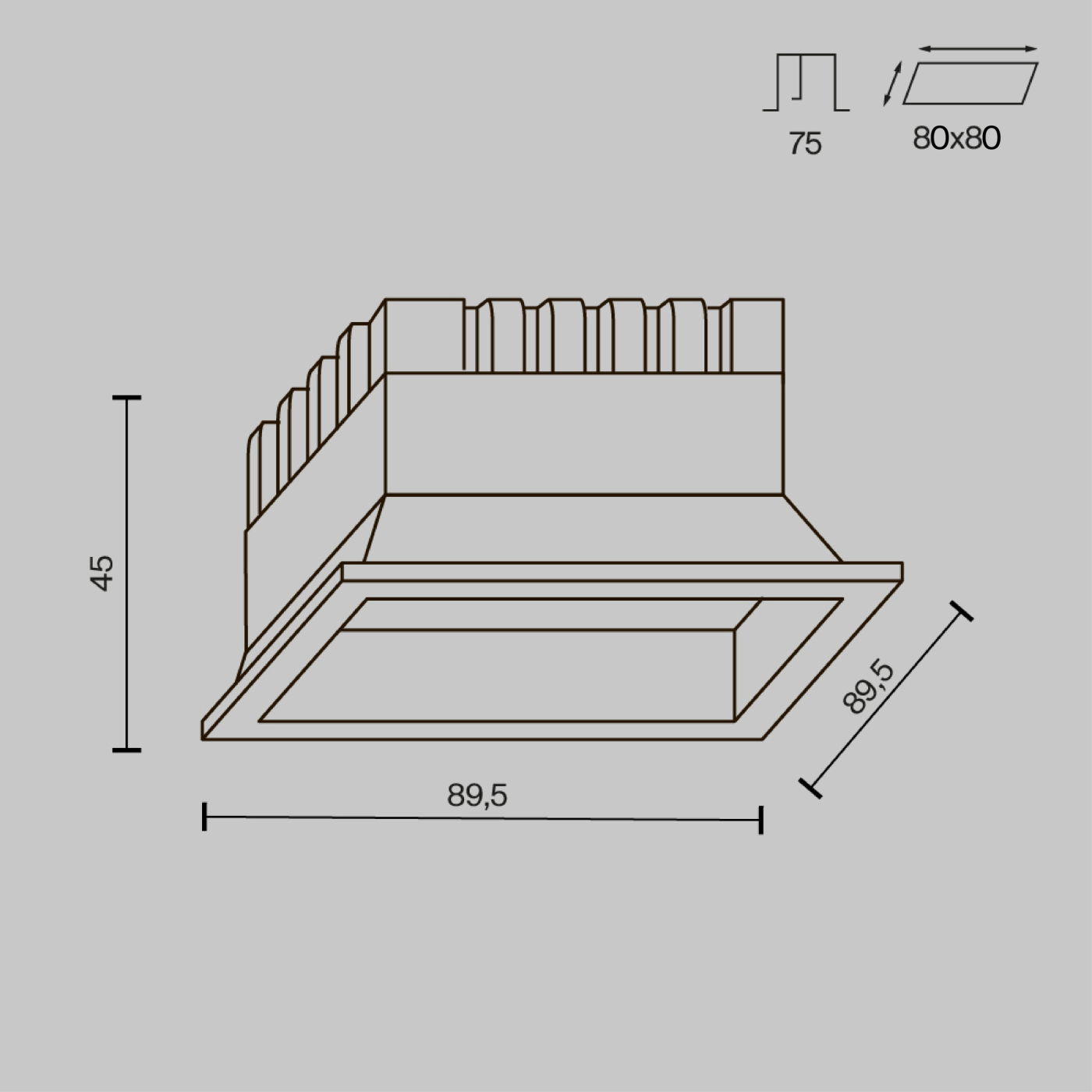 Изображение товара Светильник встраиваемый светодиодный Maytoni Okno DL056-8W3-4-6K-W