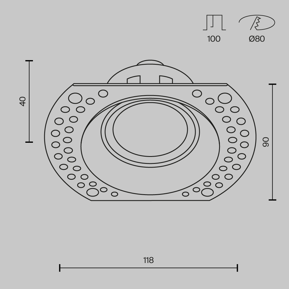 Изображение товара Светильник встраиваемый Maytoni Dot DL042-01-RD-W