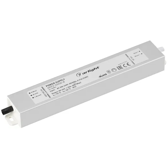 Изображение товара Блок питания ARPV-24030-B (24V, 1.3A, 30W) (Arlight, IP67 Металл, 3 года) 020004