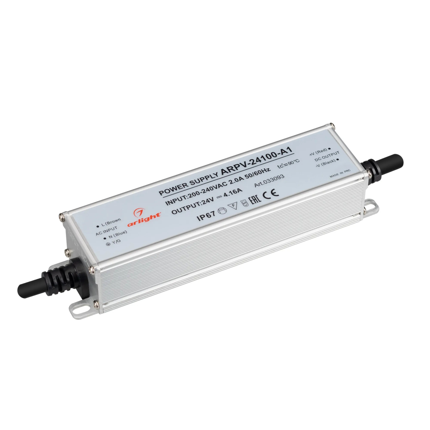 Изображение товара Блок питания ARPV-24100-A1 (24V, 4.16A, 100W) (Arlight, IP67 Металл, 3 года) 033093