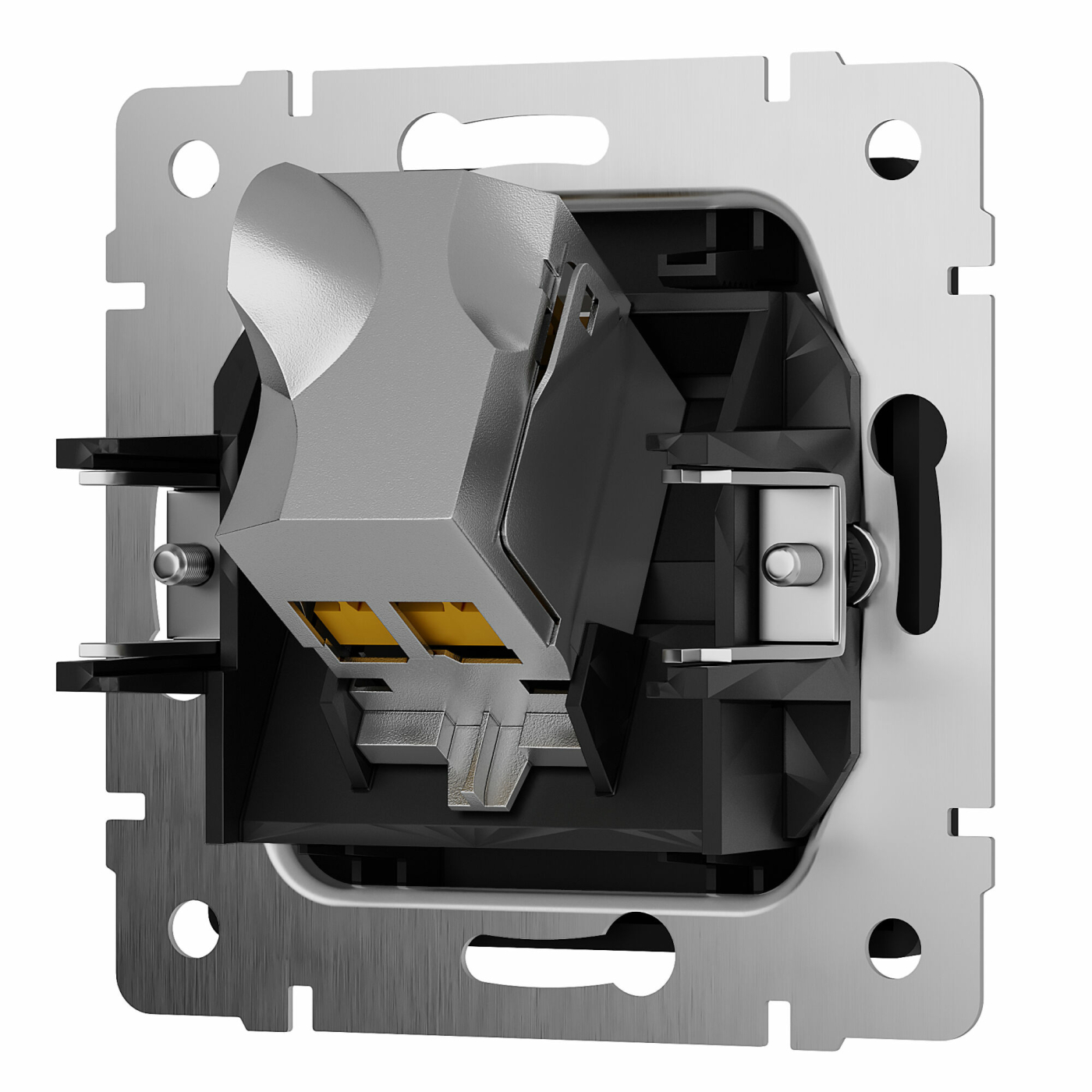 Изображение товара Розетка компьютерная, Ethernet RJ-45 cat.6A экранированная (чёрный матовый) W5120108, Werkel