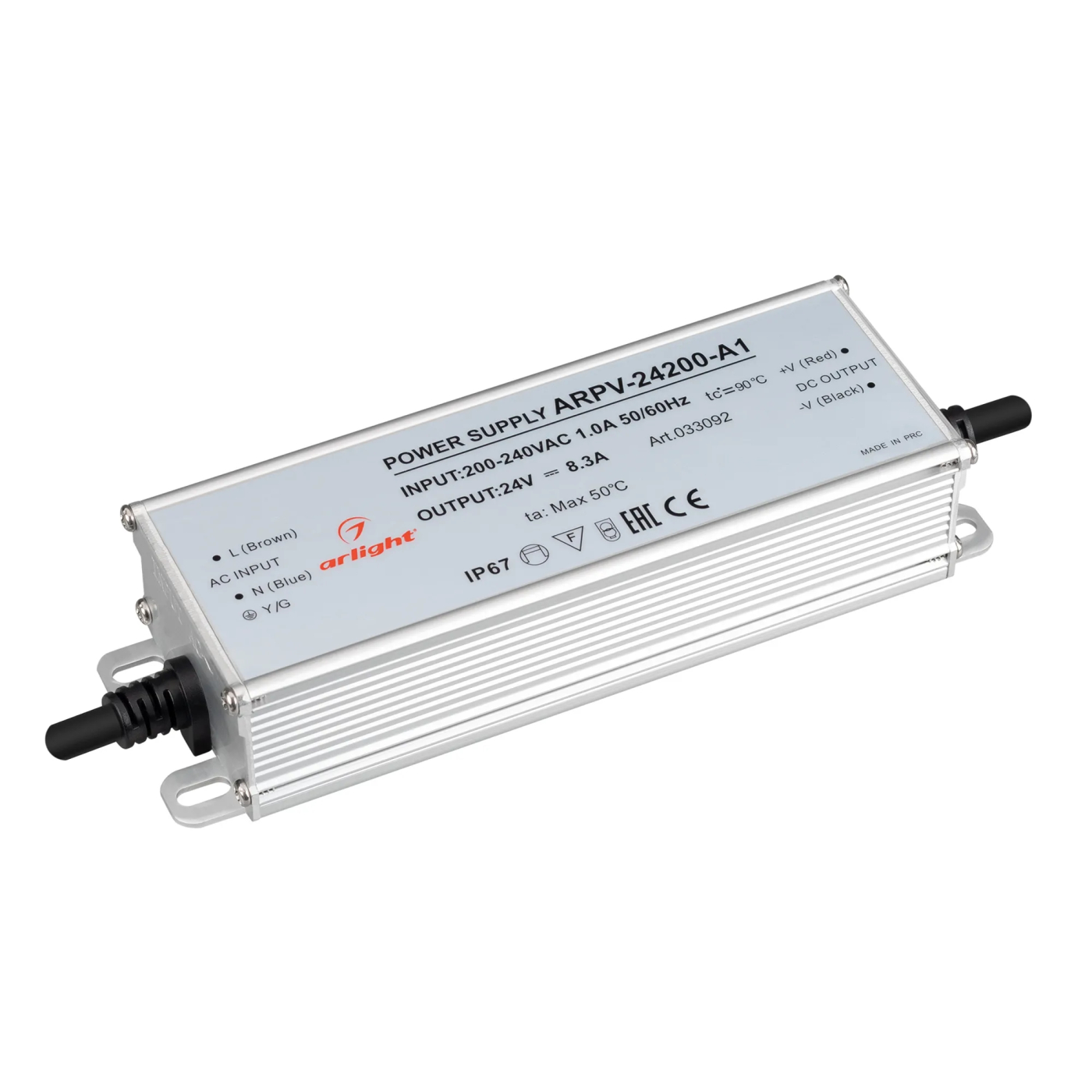 Изображение товара Блок питания ARPV-24200-A1 (24V, 8.3A, 200W) (Arlight, IP67 Металл, 3 года) 033092