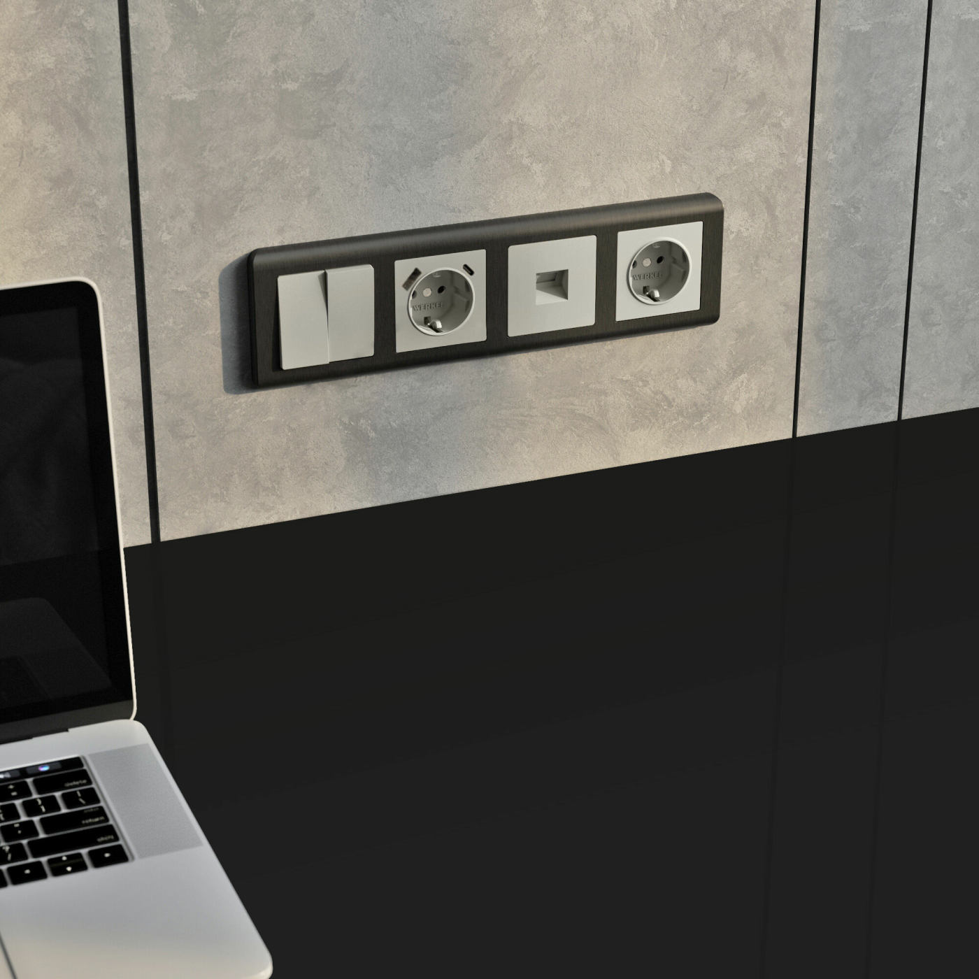 Изображение товара Перекрестный переключатель двухклавишный (дымчатый) W1223004, Werkel