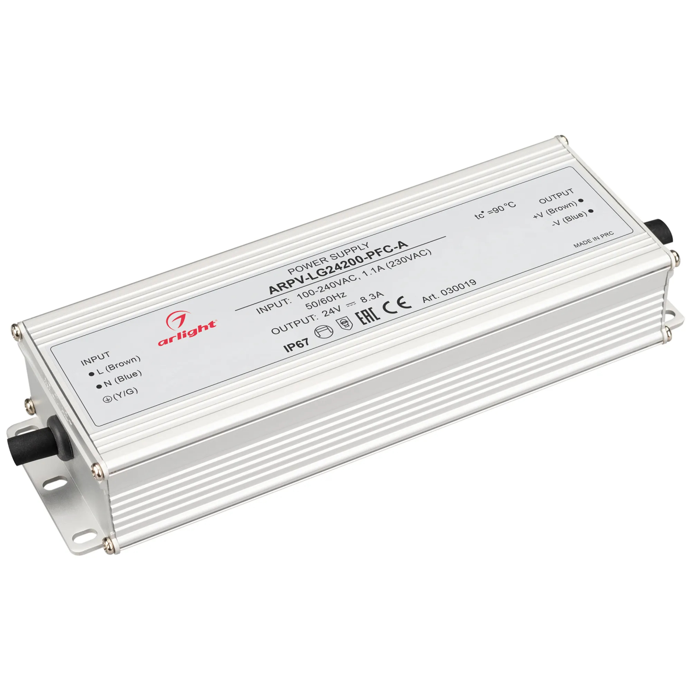 Изображение товара Блок питания ARPV-LG24200-PFC-A (24V, 8.3A, 200W) (Arlight, IP67 Металл, 5 лет) 030019