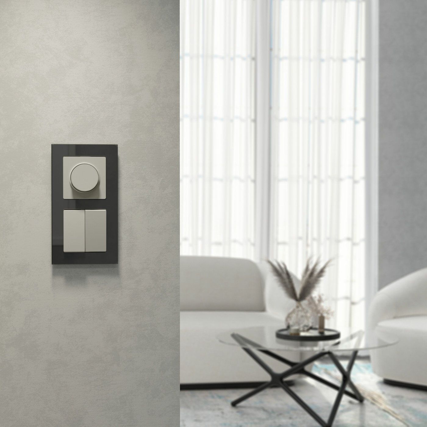 Изображение товара Выключатель двухклавишный (дымчатый) W1220004, Werkel