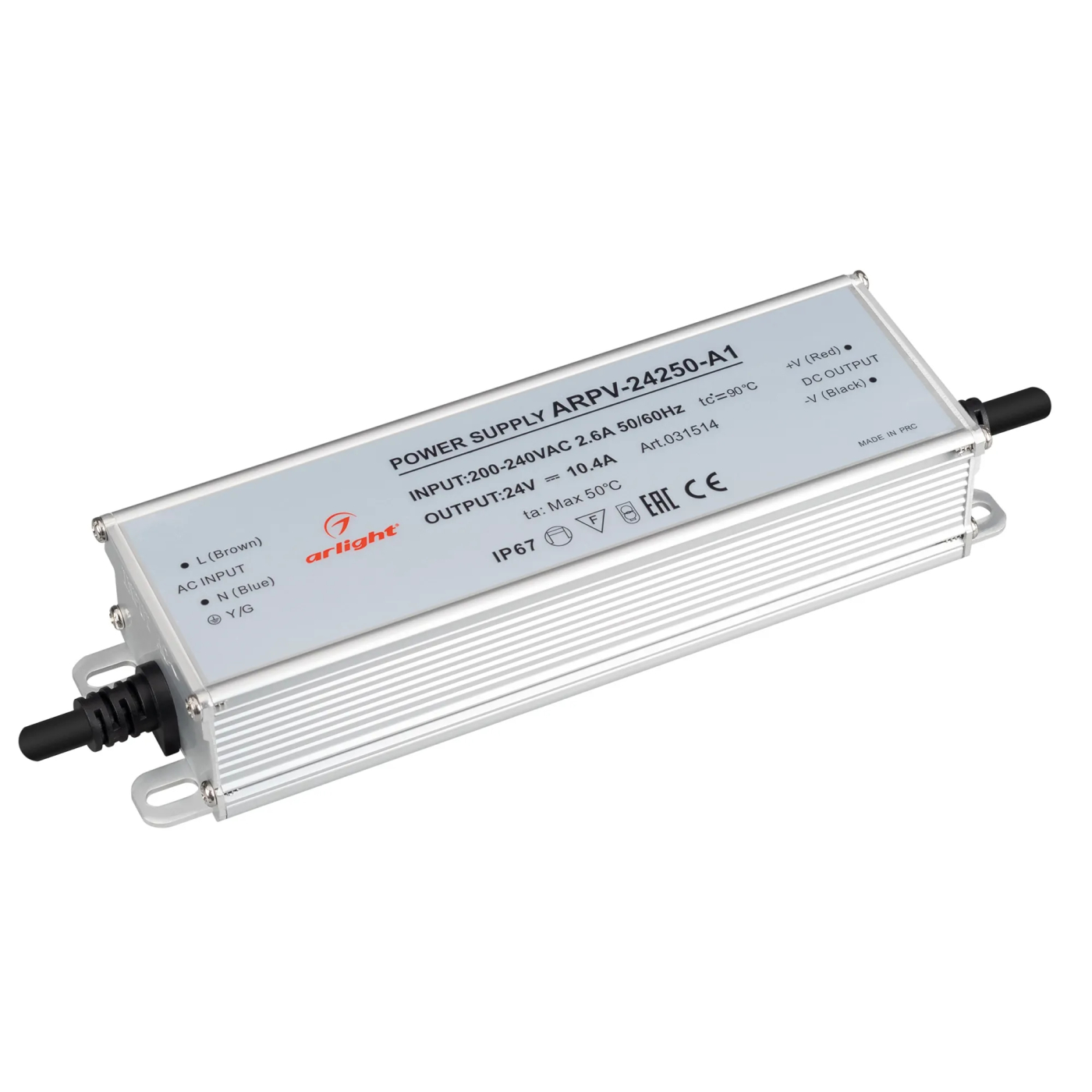 Изображение товара Блок питания ARPV-24250-A1 (24V, 10.4A, 250W) (Arlight, IP67 Металл, 3 года) 031514