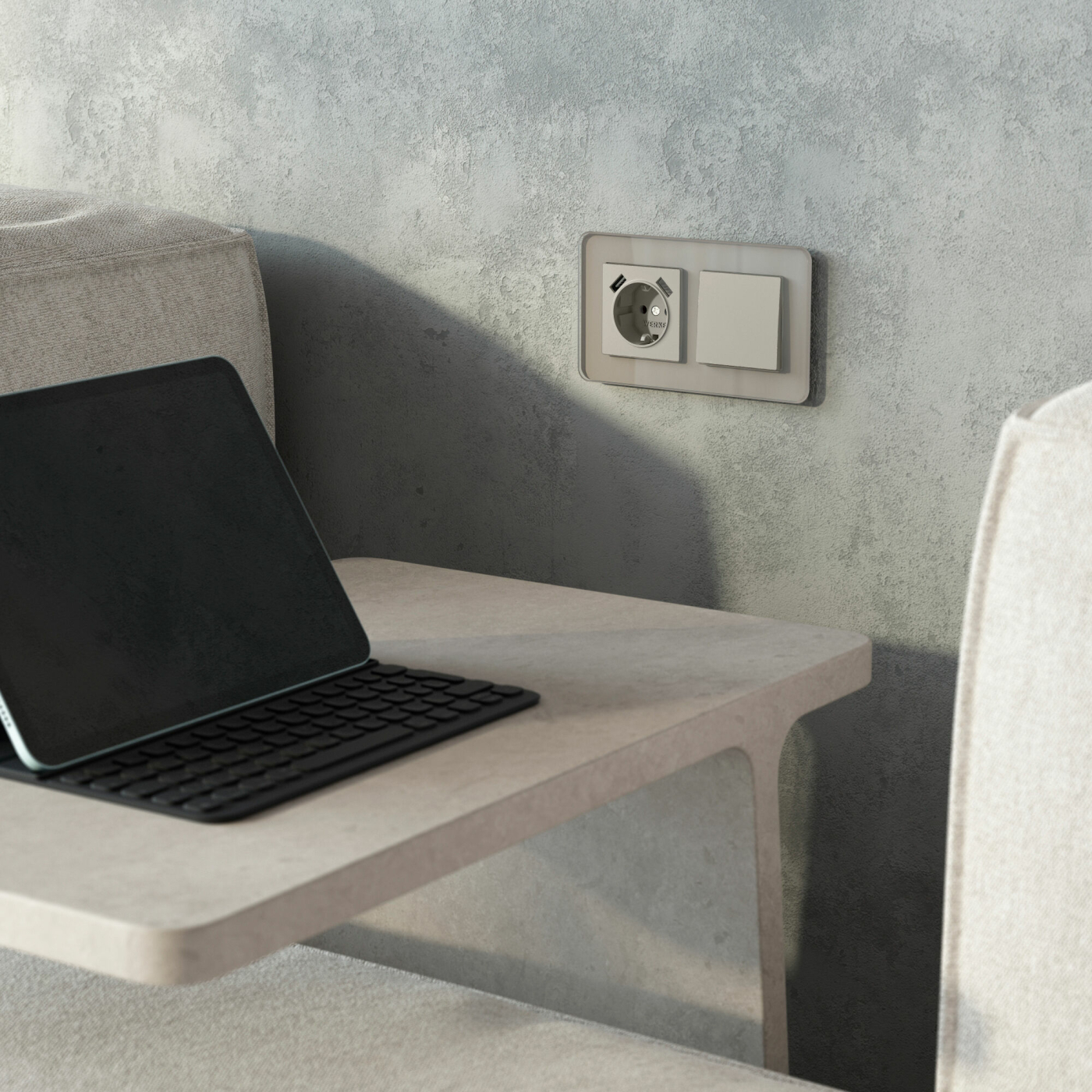 Изображение товара Выключатель одноклавишный (дымчатый) W1210004, Werkel