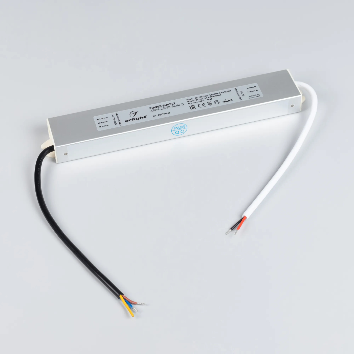 Изображение товара Блок питания ARPV-24080-SLIM-D (24V, 3.3A, 80W) (Arlight, IP67 Металл, 3 года) 025745(1)