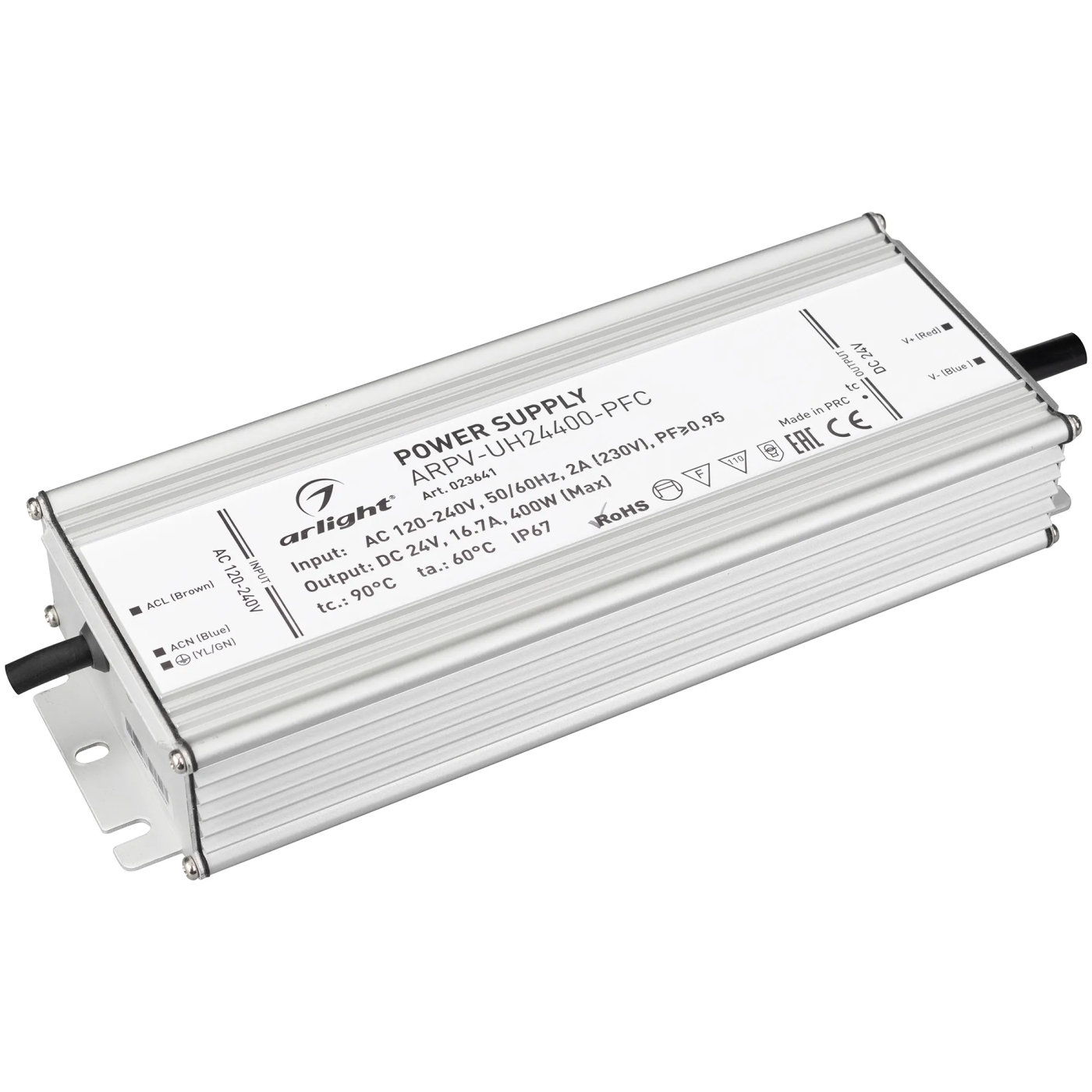 Изображение товара Блок питания ARPV-UH24400-PFC (24V, 16.7A, 400W) (Arlight, IP67 Металл, 7 лет) 023641