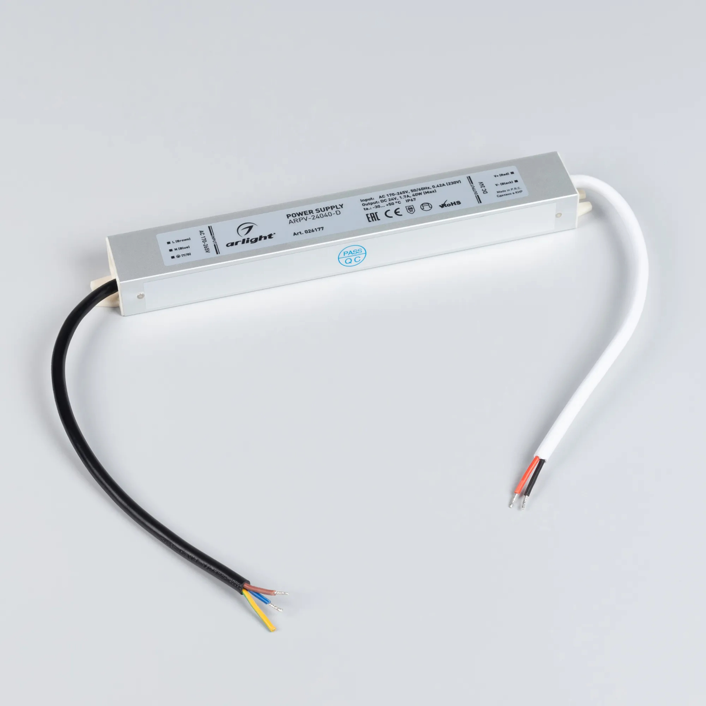 Изображение товара Блок питания ARPV-24040-D (24V, 1.7A, 40W) (Arlight, IP67 Металл, 3 года) 026177