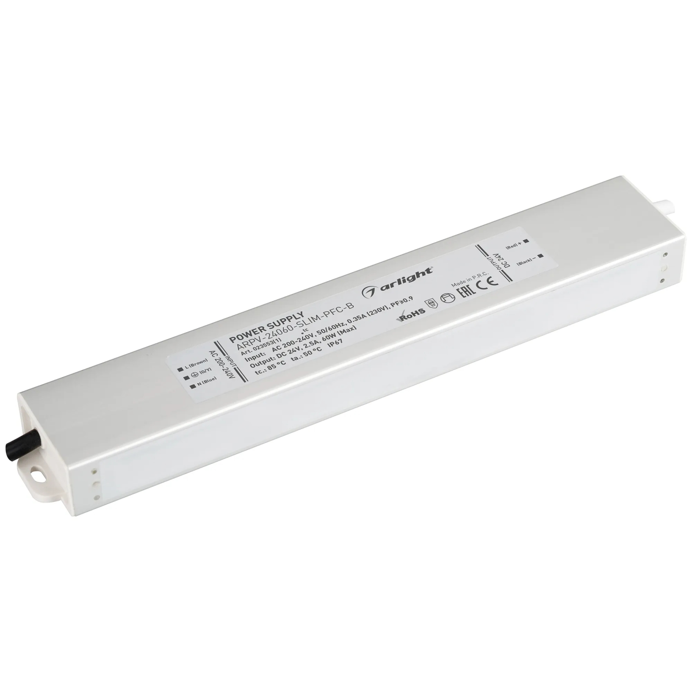 Изображение товара Блок питания ARPV-24060-SLIM-PFC-B (24V, 2.5A, 60W) (Arlight, IP67 Металл, 3 года) 023553(1)