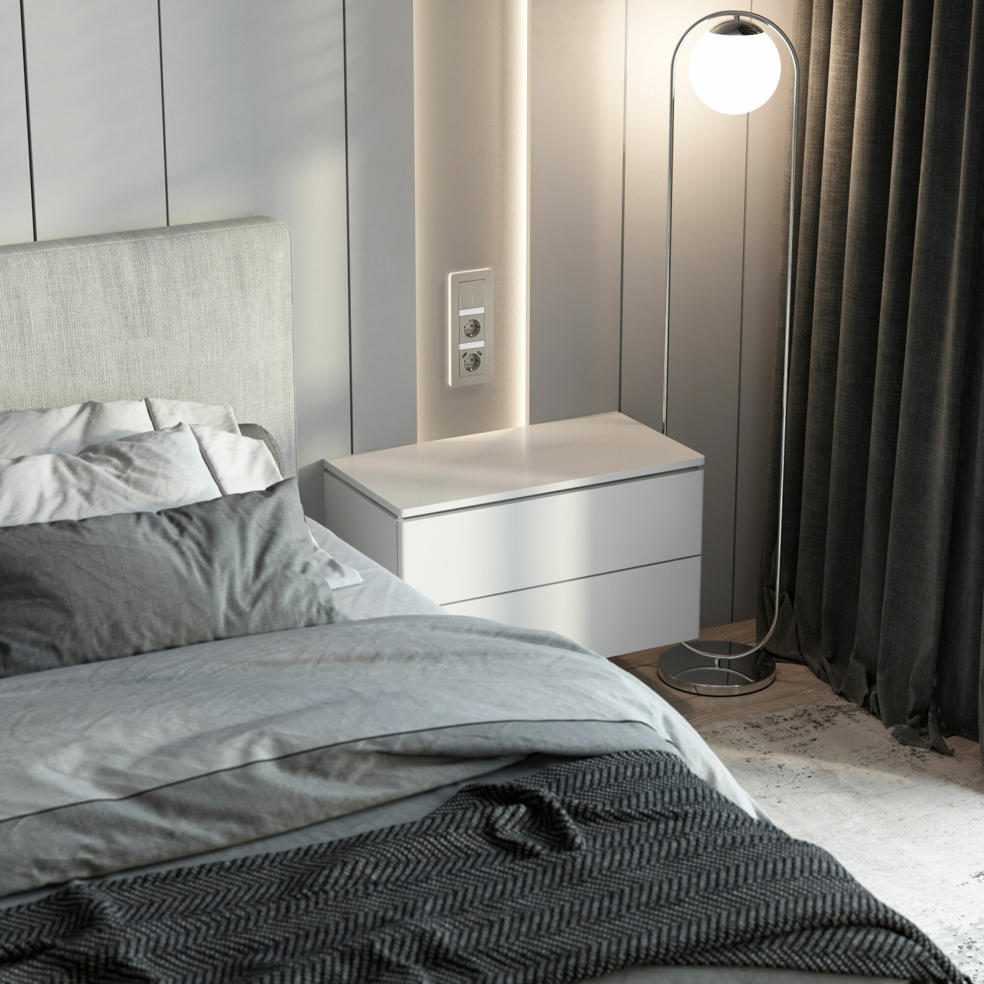 Изображение товара Выключатель одноклавишный проходной с подсветкой (дымчатый) W1212104, Werkel