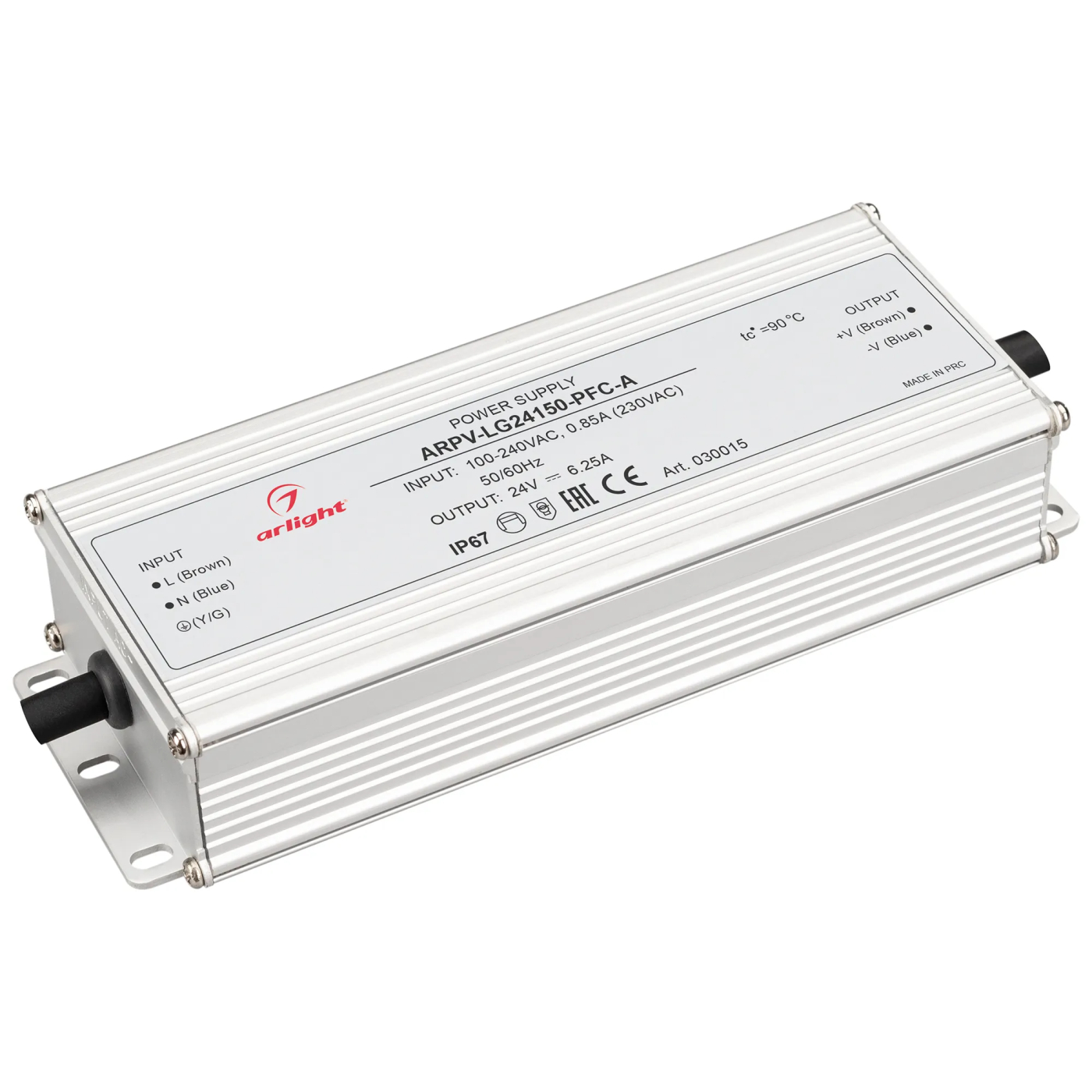 Изображение товара Блок питания ARPV-LG24150-PFC-A (24V, 6.25A, 150W) (Arlight, IP67 Металл, 5 лет) 030015