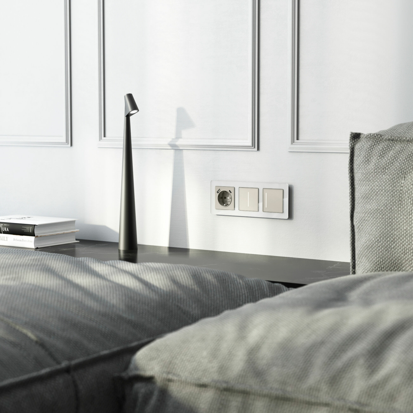 Изображение товара Розетка с заземлением, шторками и USB тип A+C (дымчатый) W1271704, Werkel