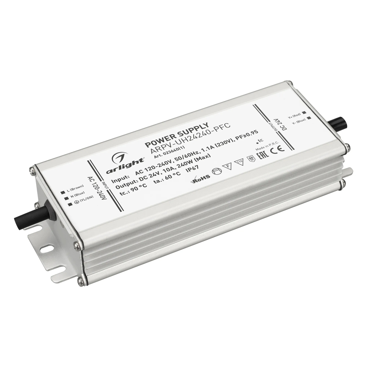 Изображение товара Блок питания ARPV-UH24240-PFC (24V, 10.0A, 240W) (Arlight, IP67 Металл, 7 лет) 023640(1)
