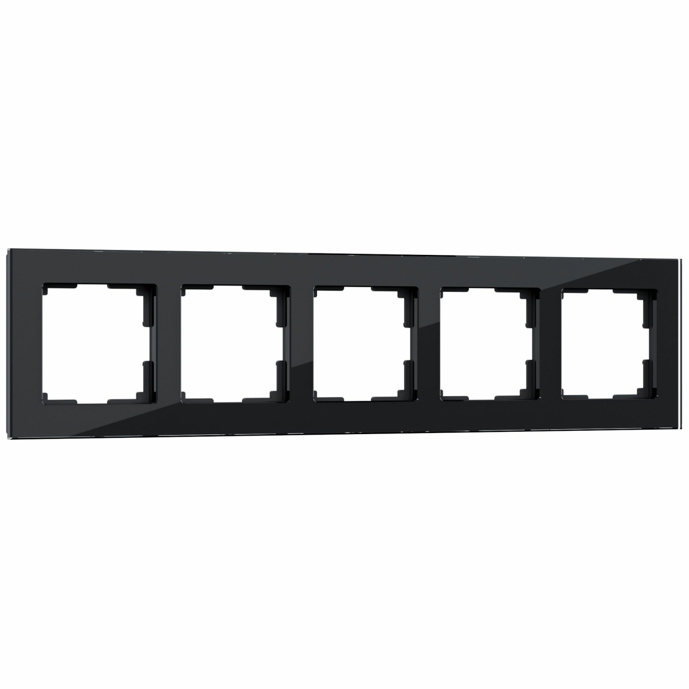 Изображение товара Рамка на 5 постов Favorit (чёрный,стекло) W0051108, Werkel
