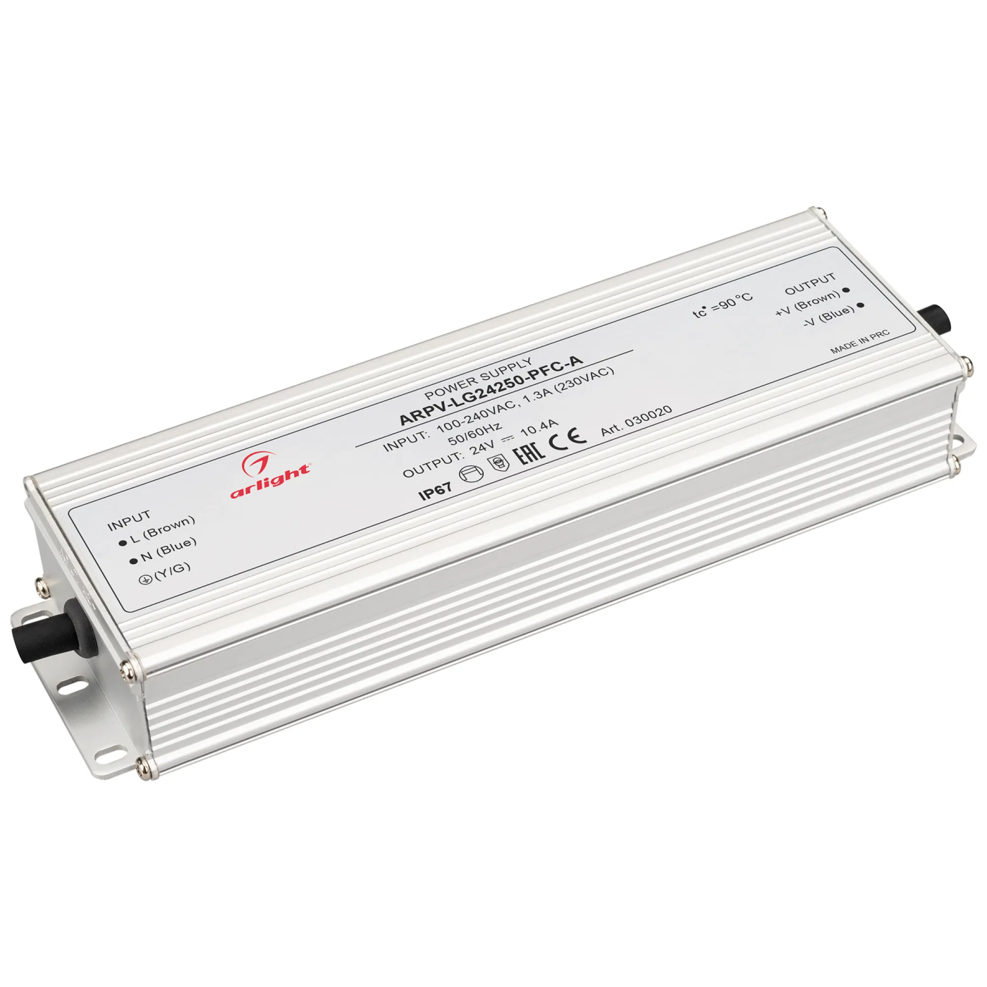Изображение товара Блок питания ARPV-LG24250-PFC-A (24V, 10.4A, 250W) (Arlight, IP67 Металл, 5 лет) 030020