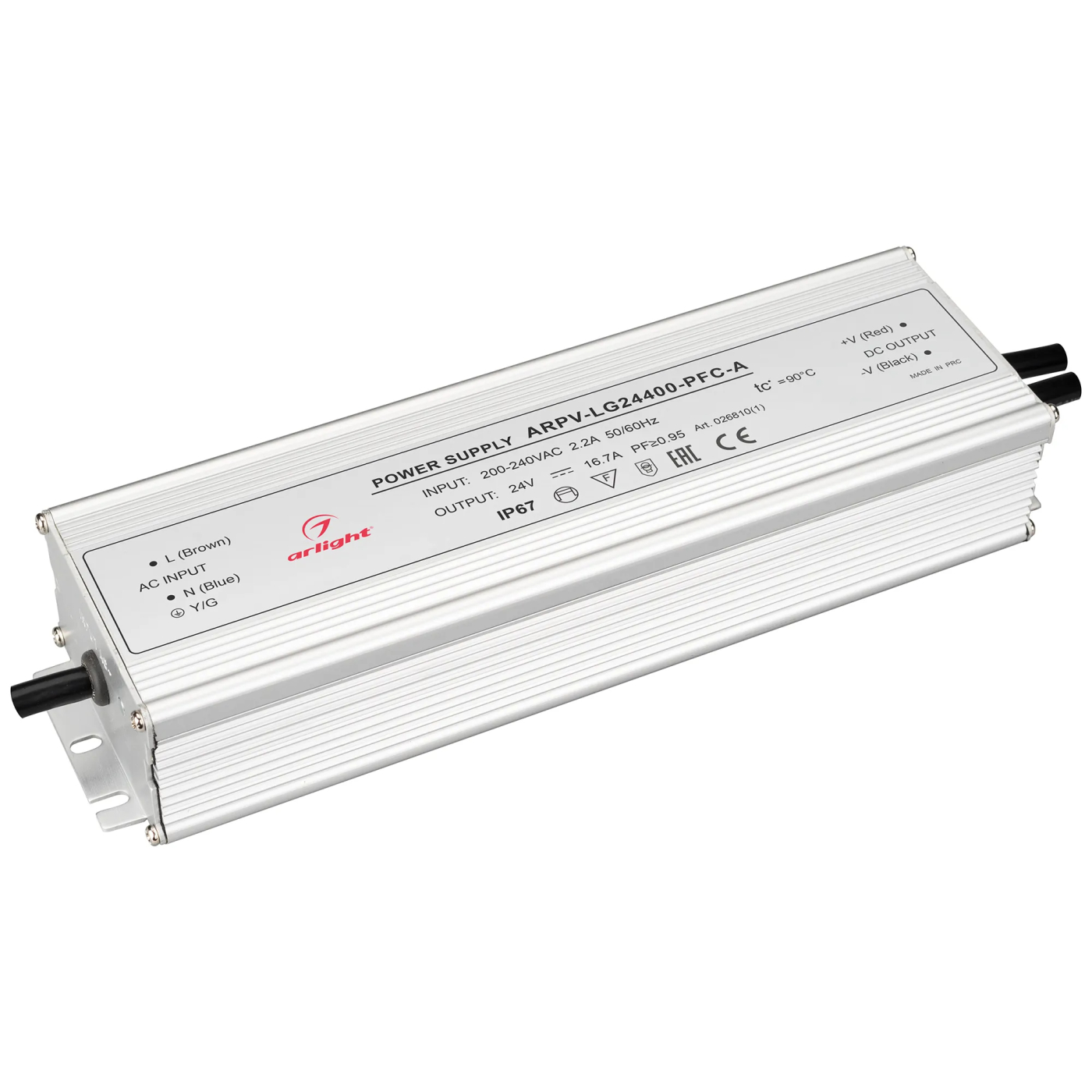 Изображение товара Блок питания ARPV-LG24400-PFC-A (24V, 16.7A, 400W) (Arlight, IP67 Металл, 5 лет) 026810(1)