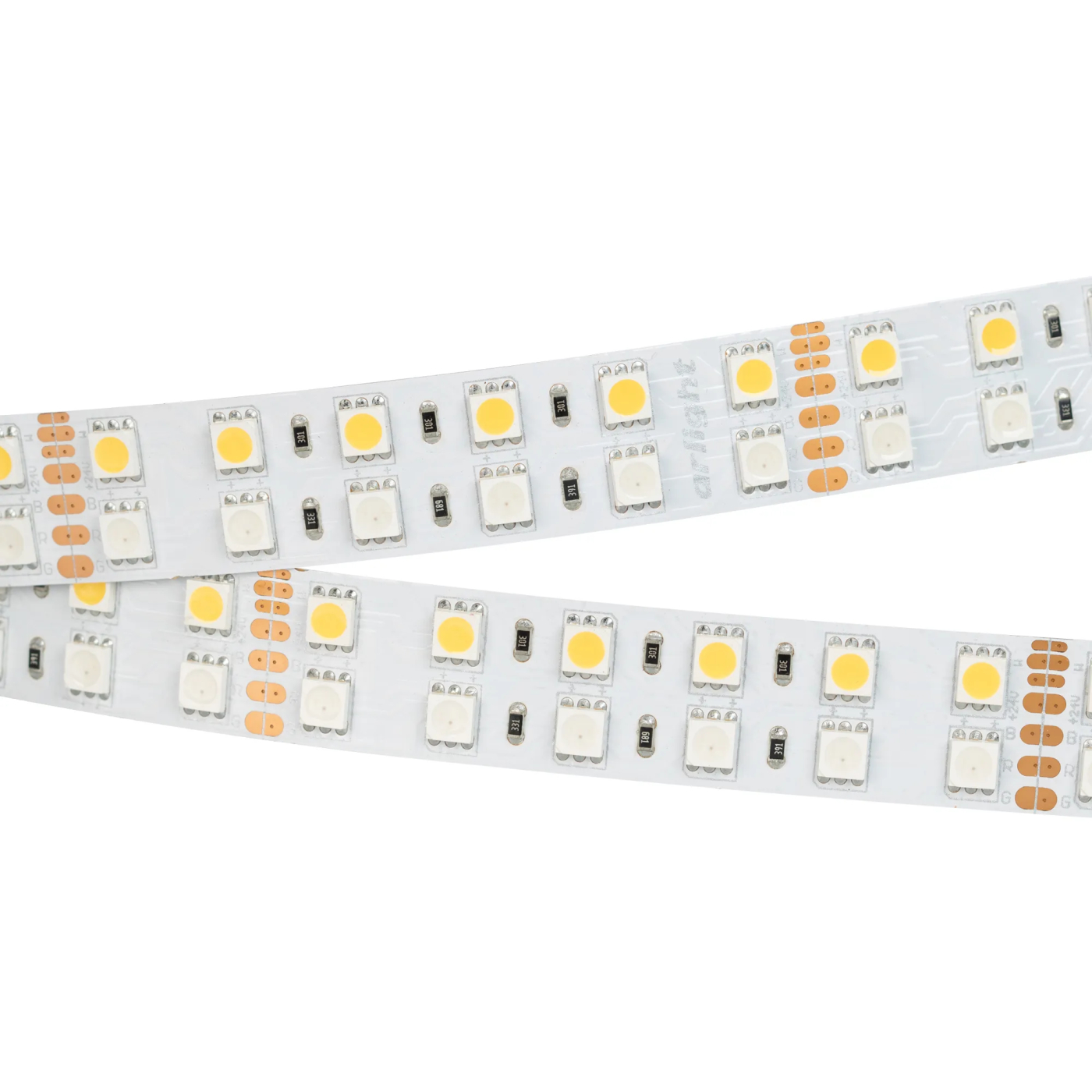 Изображение товара Светодиодная лента RT 2-5000 24V RGB-Warm 2x2 (5060, 720 LED, LUX) (Arlight, 32 Вт/м, IP20) 012327(1)