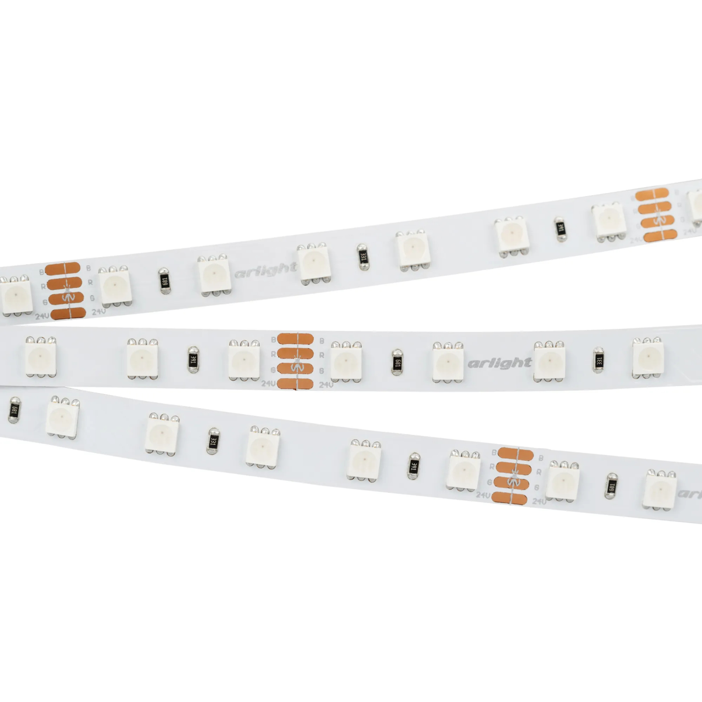 Изображение товара Светодиодная лента RT 2-5000 24V RGB 2x (5060, 300 LED, LUX) (Arlight, 14.4 Вт/м, IP20) 010367(B)
