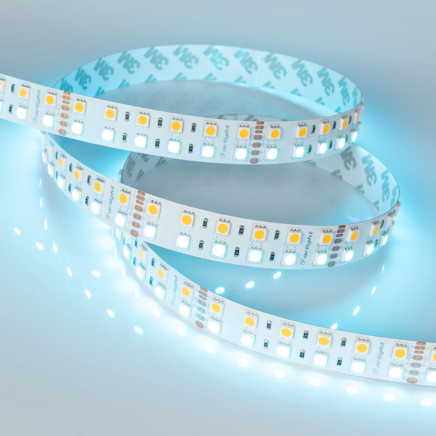 Изображение товара Светодиодная лента RT 2-5000 24V RGB-Warm 2x2 (5060, 720 LED, LUX) (Arlight, 32 Вт/м, IP20) 012327(1)