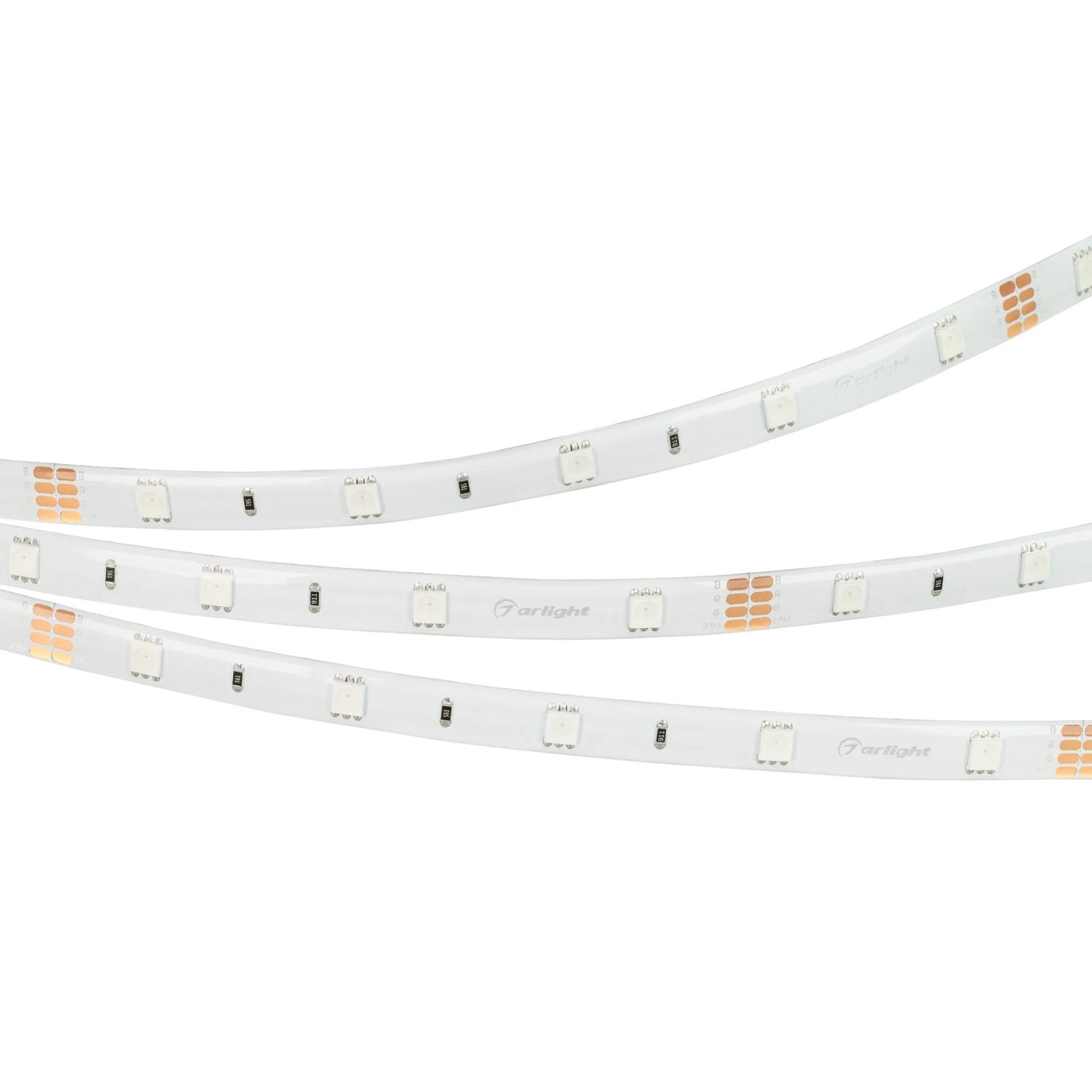 Изображение товара Светодиодная лента RTW 2-5000SE 24V RGB (5060, 150 LED, LUX) (Arlight, 7.2 Вт/м, IP65) 021732
