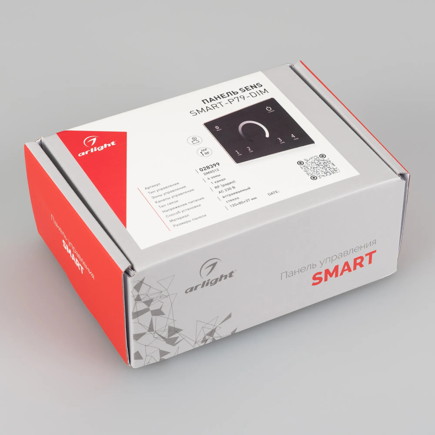 Изображение товара Панель Sens SMART-P79-DIM Black (230V, 4 зоны, 2.4G) (Arlight, IP20 Пластик, 5 лет) 028399