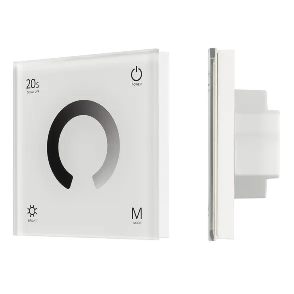 Изображение товара Панель SMART-P4-DIM-G-IN White (12-24V, 4x3A, Sens, 2.4G) (Arlight, IP20 Пластик, 5 лет) 034774