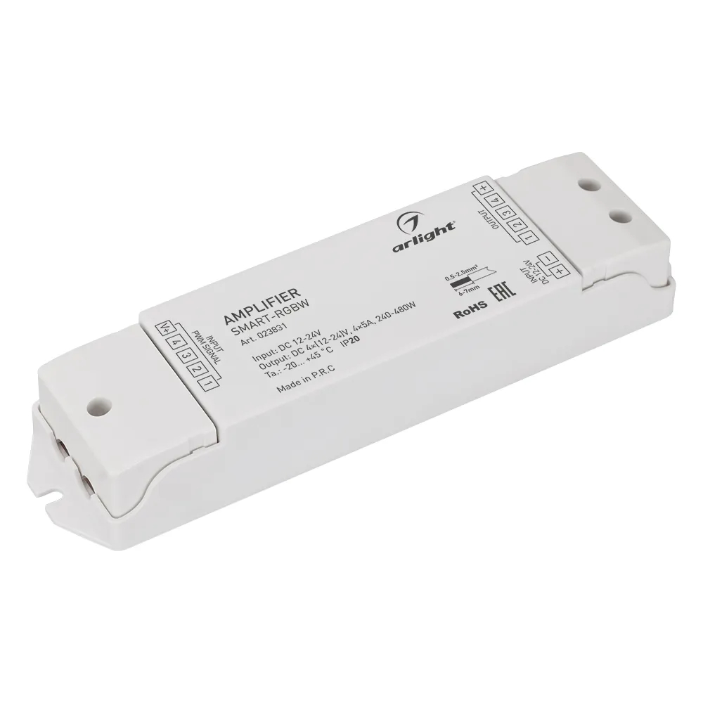 Изображение товара Усилитель SMART-RGBW (12-24V, 4x5A) (Arlight, IP20 Пластик, 5 лет) 023831