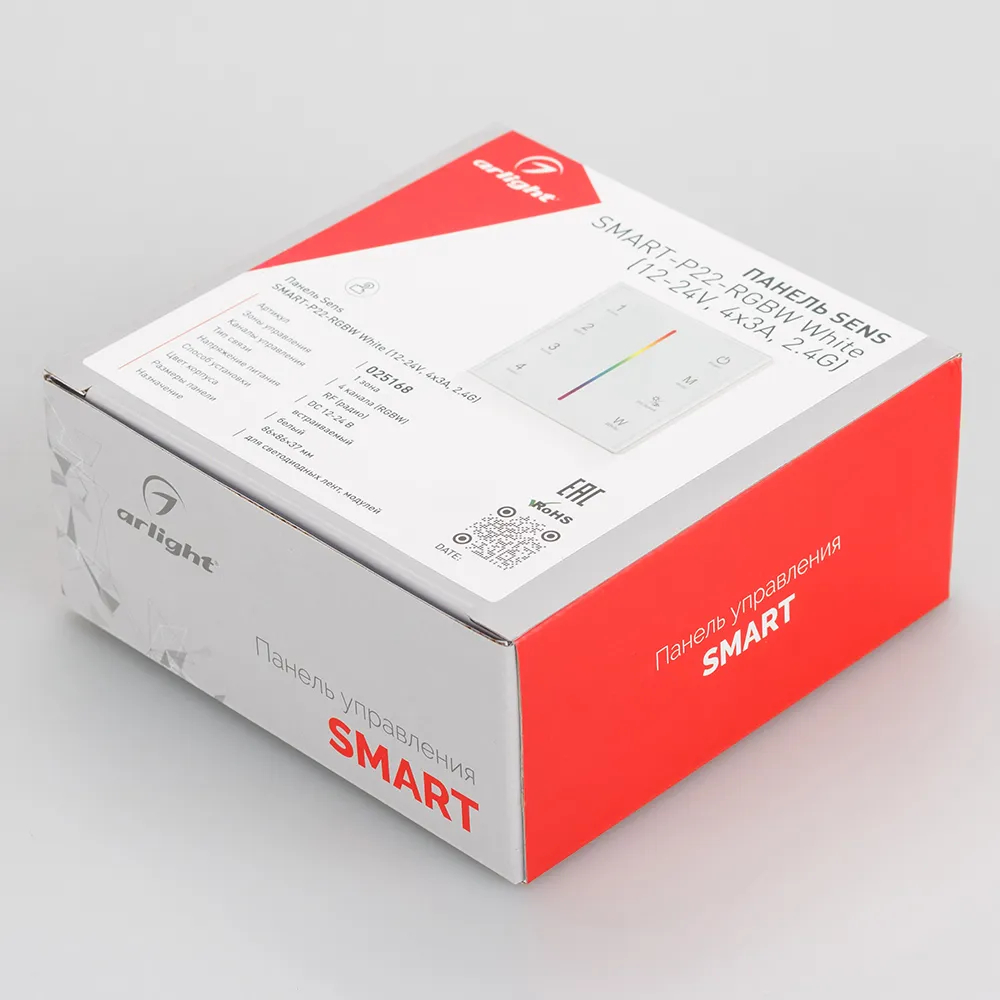 Изображение товара Панель Sens SMART-P22-RGBW White (12-24V, 4x3A, 2.4G) (Arlight, IP20 Пластик, 5 лет) 025168