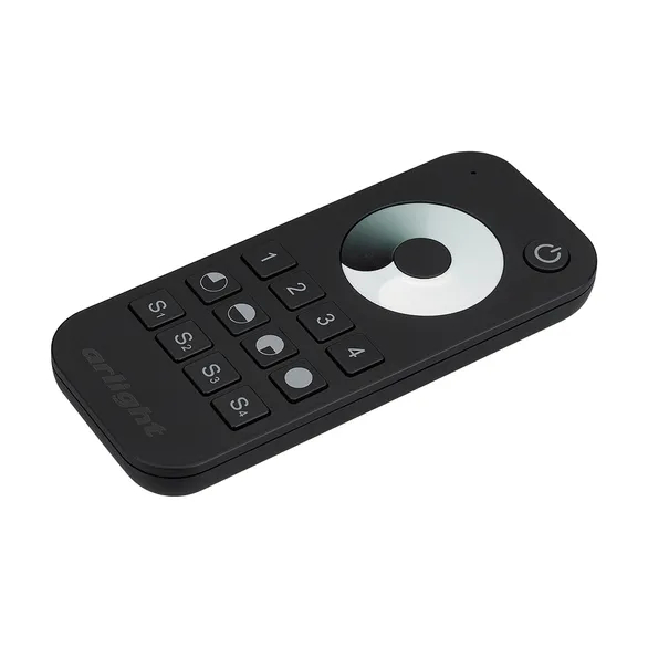 Изображение товара Пульт SMART-R24-DIM Black (4 зоны, 2.4G) (Arlight, IP20 Пластик, 5 лет) 023475